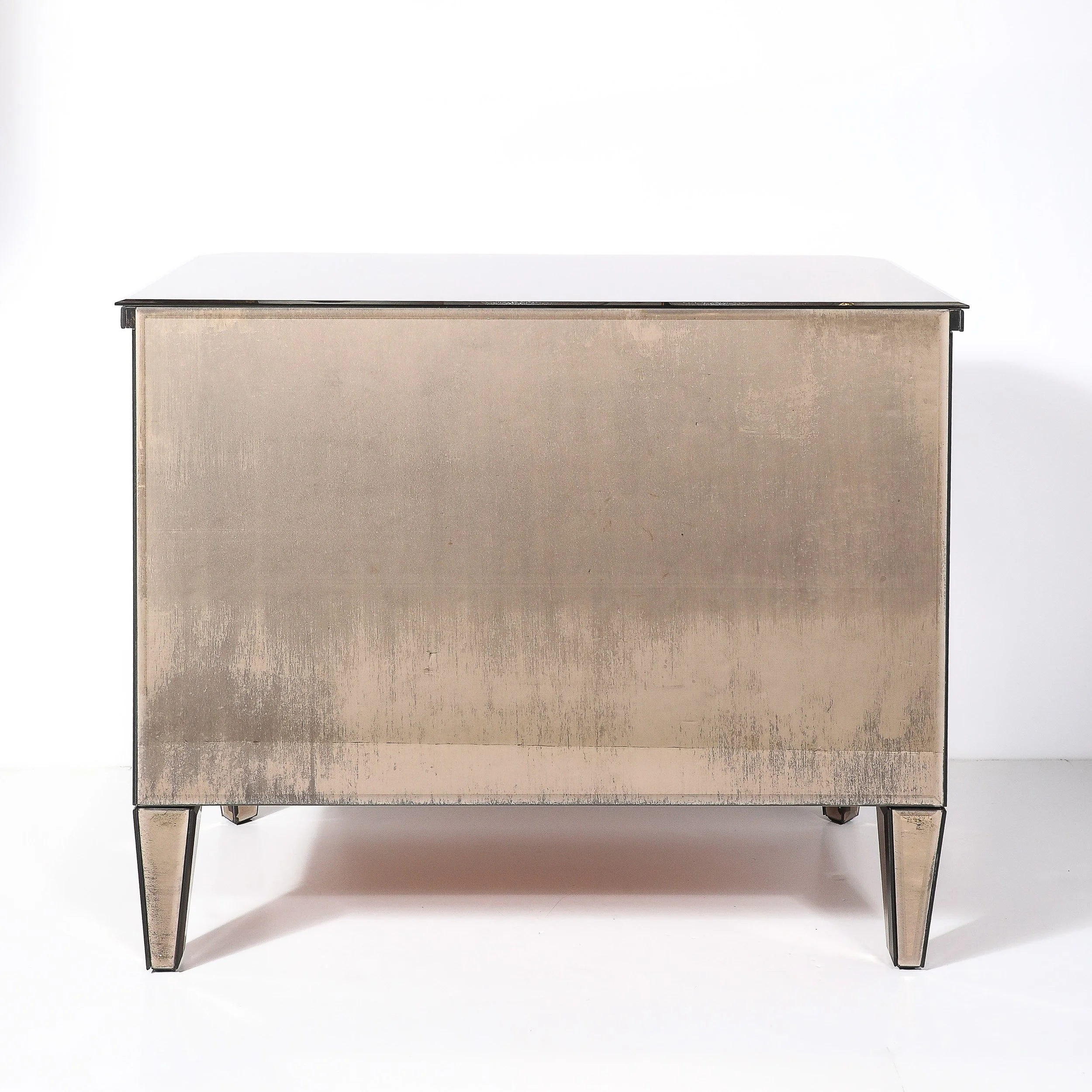 Modernist Hollywood Regency Style Smoked Amber Mirrored Chest of Drawers - High Style Deco 14.jpg