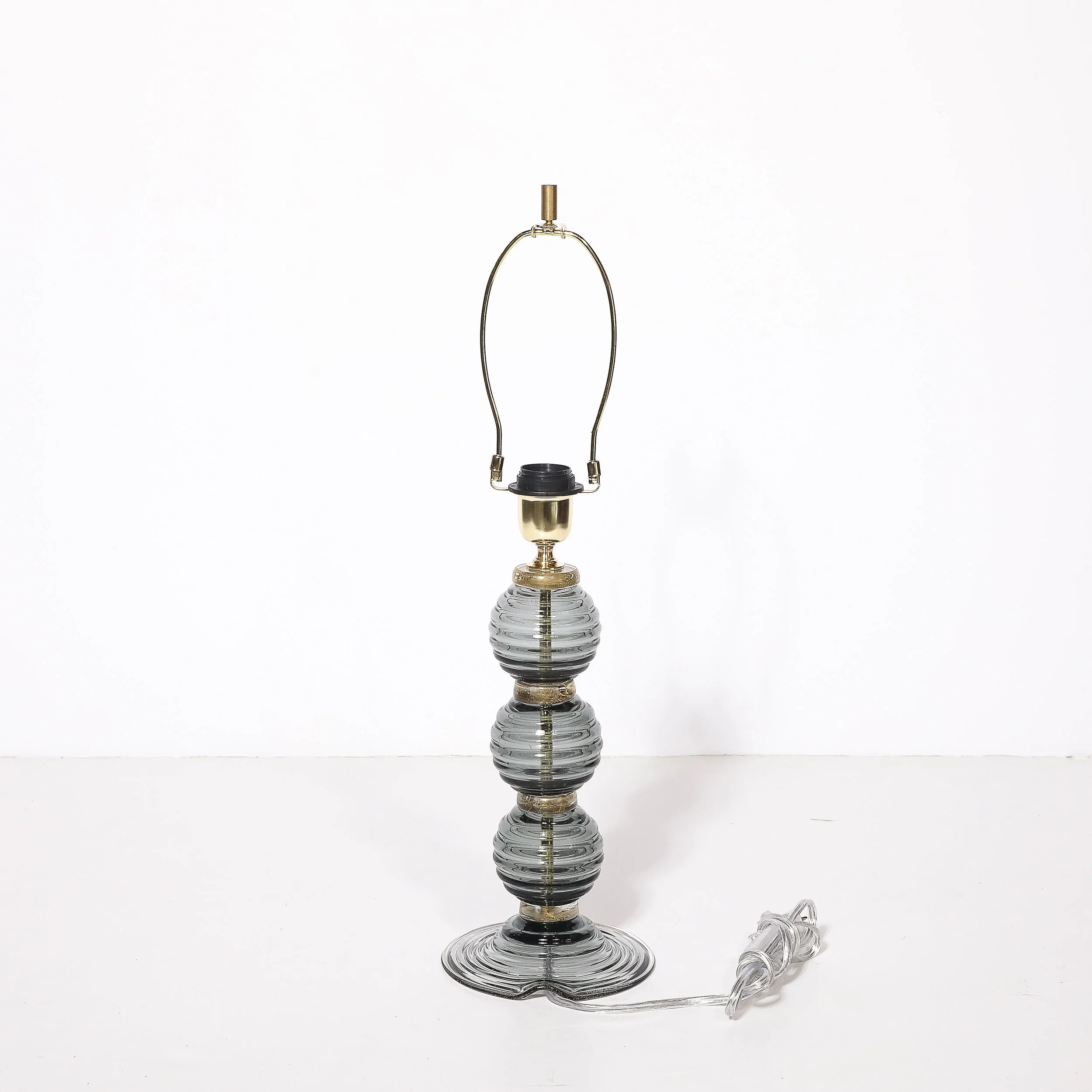 Pair of Hand Blown Murano Ribbed & Smoked Glass Table Lamps with Brass Fittings - High Style Deco 11.jpg
