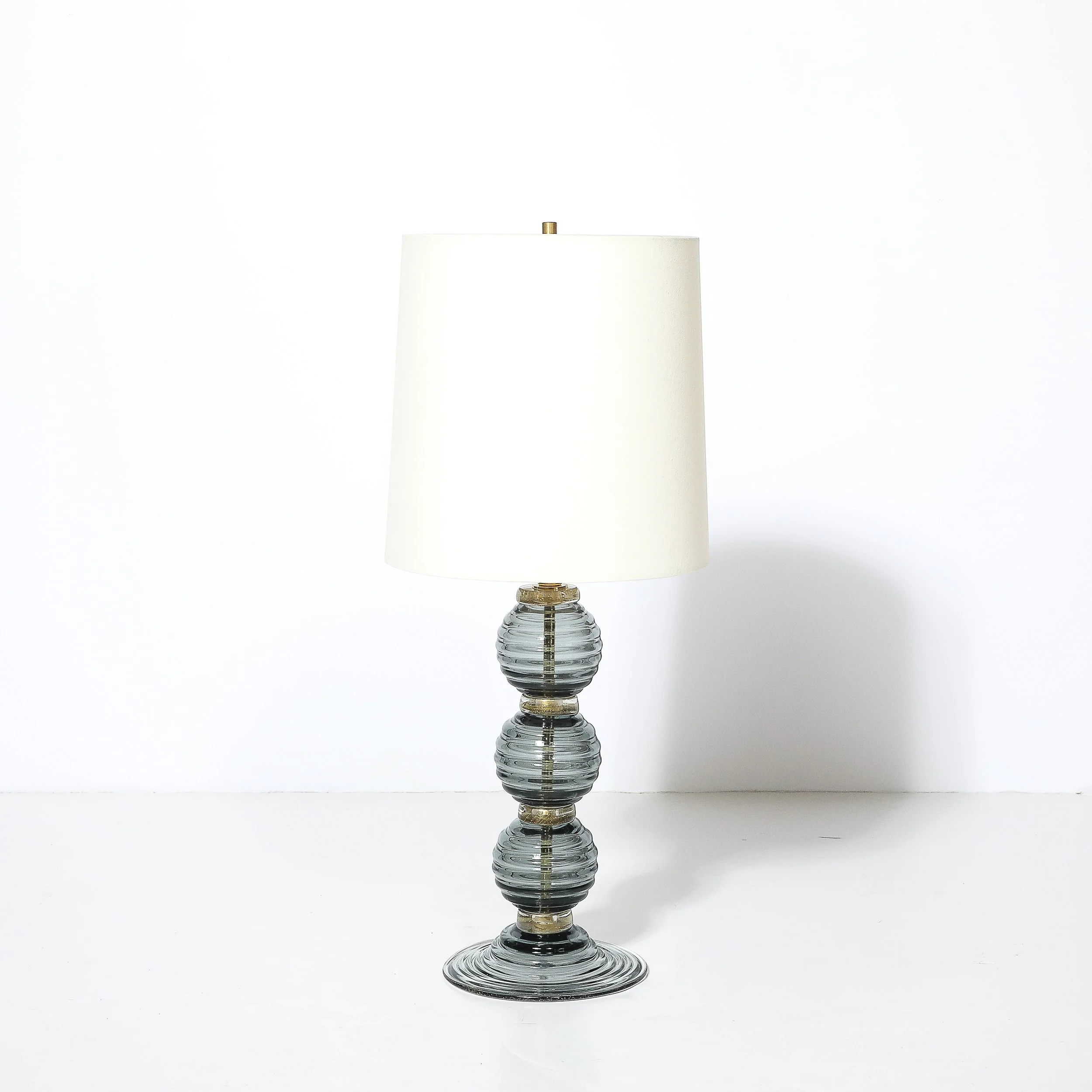 Pair of Hand Blown Murano Ribbed & Smoked Glass Table Lamps with Brass Fittings - High Style Deco 2.jpg