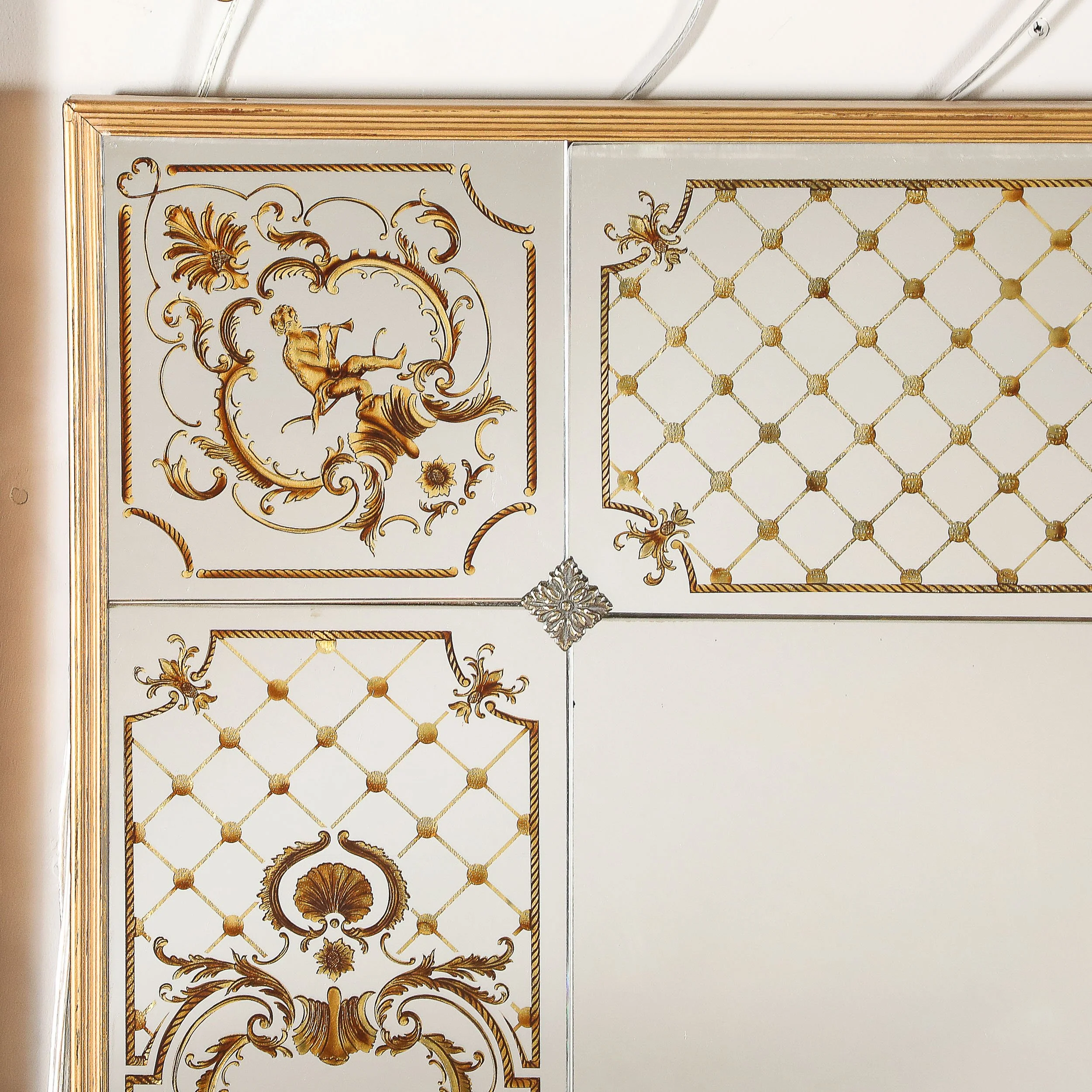Art Deco Giltwood Wall Mirror with Ornate Eglomise Border & Mythological Motifs - High Style Deco 10.jpg