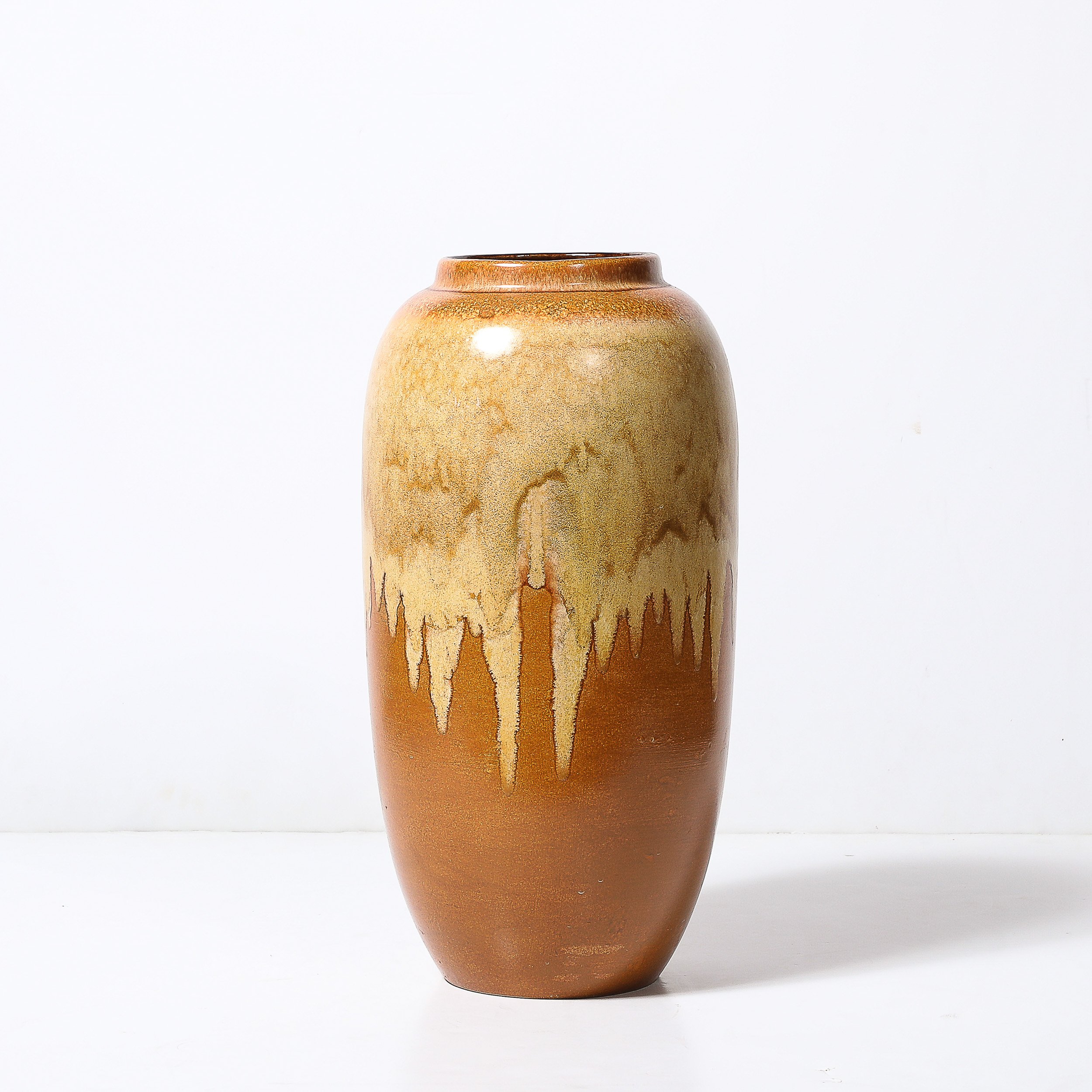 Mid-Century Modernist Yellow Ochre and Saffron Ceramic Glazed Umbrella Stand - High Style Deco 2.jpg