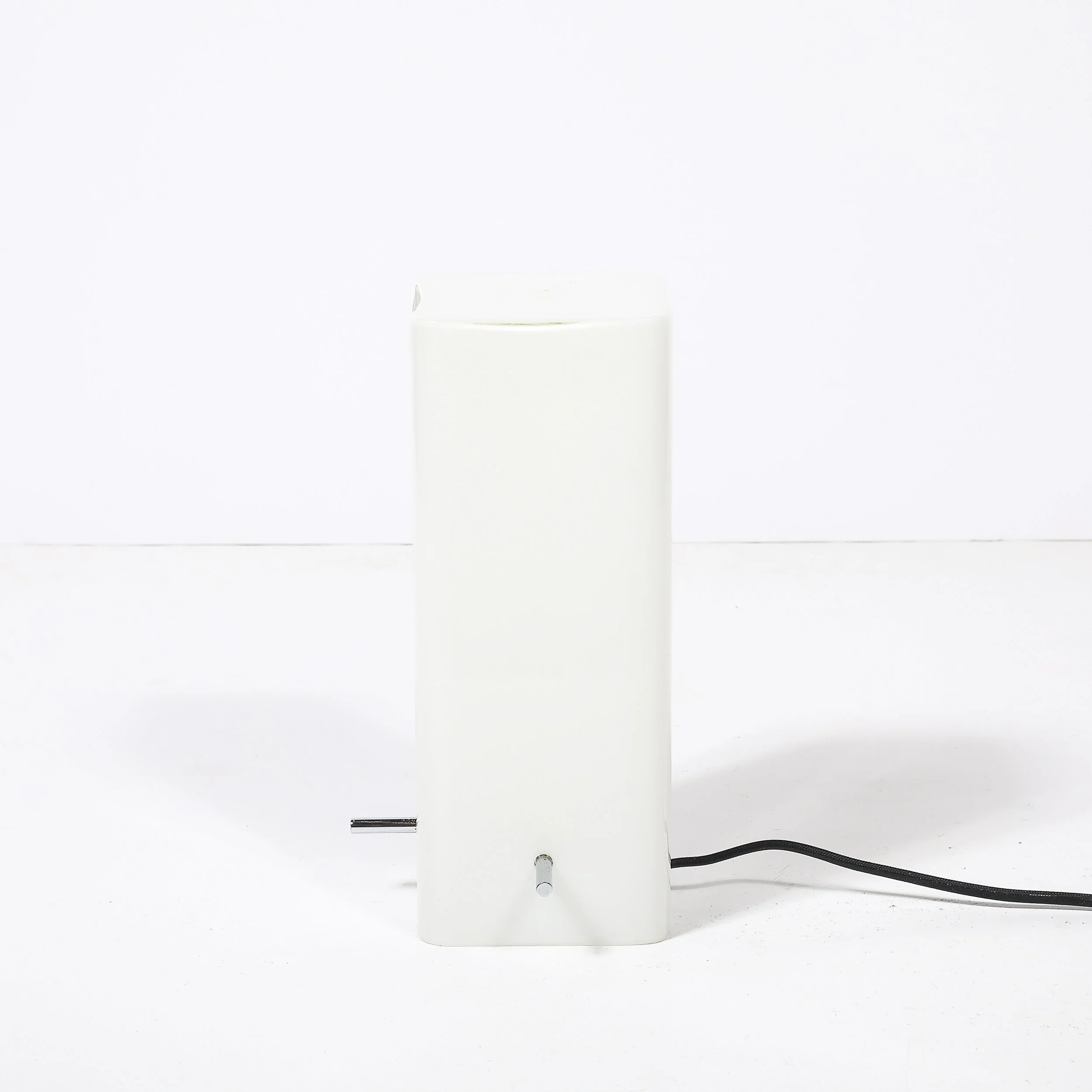 Mid-Century Milk Glass Column Lamp w: Chrome Fittings by Paul Mayen for Habitat - High Style Deco 7.jpg