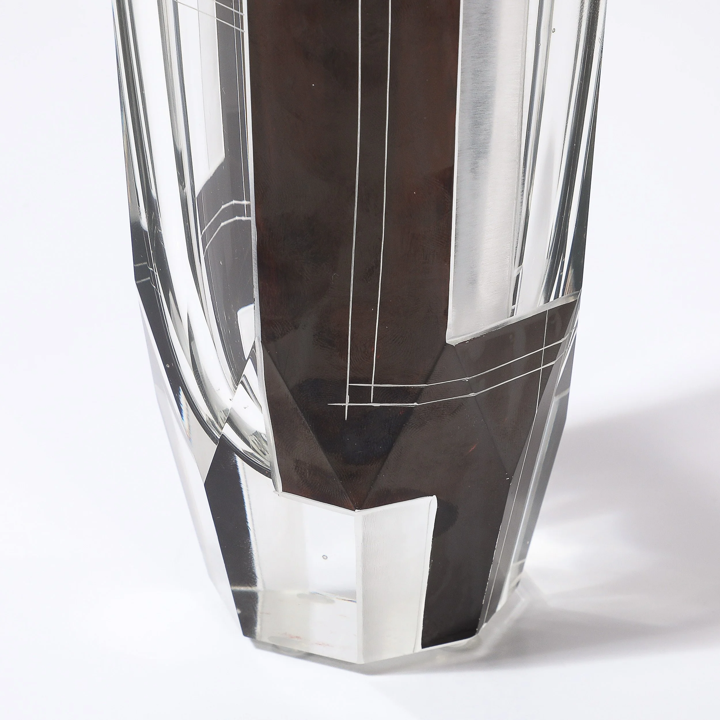Art Deco Acid Etched Black Glass Vase with Grooved Detailing by Karl Palda - High Style Deco 3.jpg