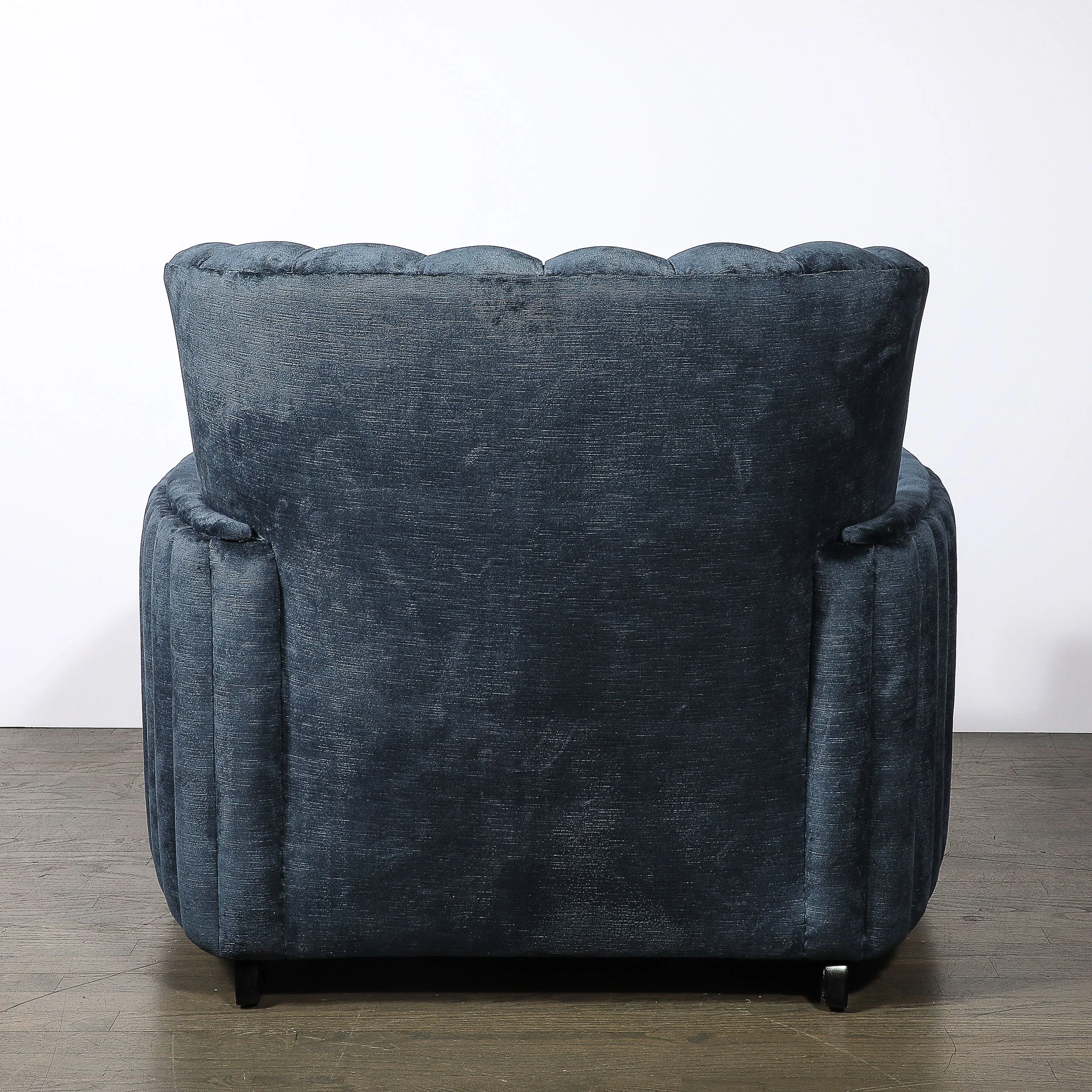 Art Deco Club Chair with Sculptural Ebonized Supports in Smoked Sapphire Velvet - High Style Deco 6.jpg