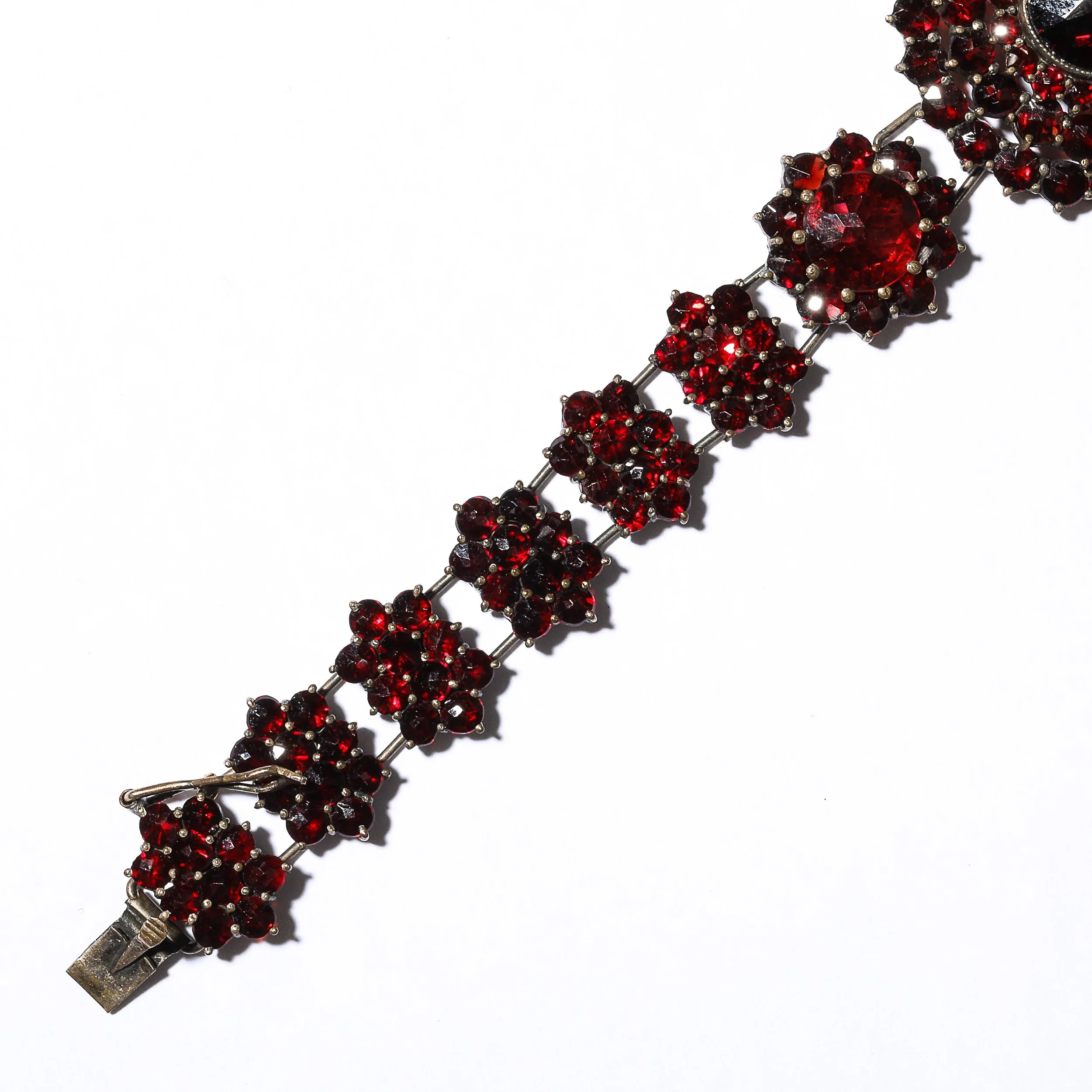 Antique Bohemian Bracelet Encrusted with Garnets in Garnet Gold Setting - High Style Deco 5.jpg