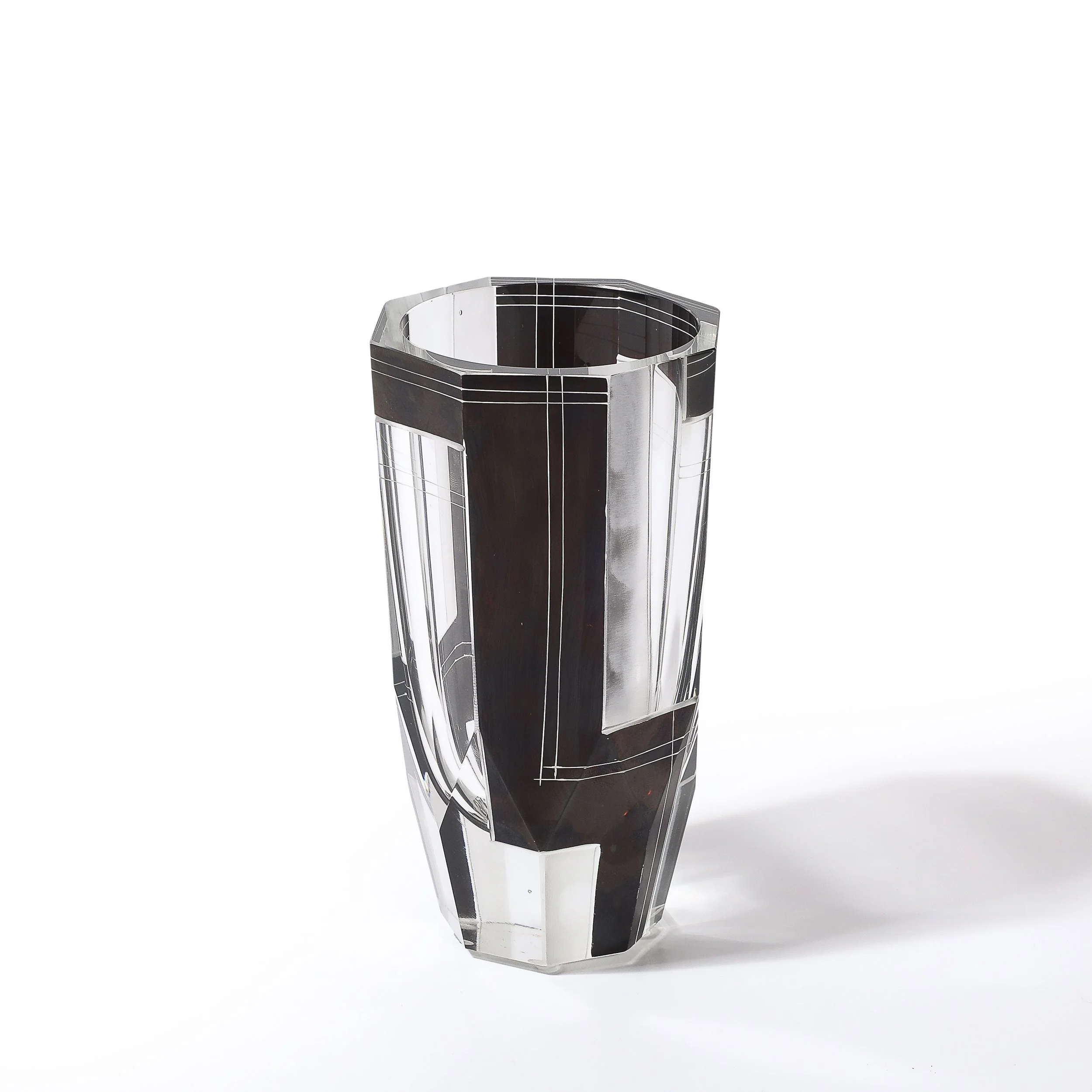 Art Deco Acid Etched Black Glass Vase with Grooved Detailing by Karl Palda - High Style Deco 13.jpg