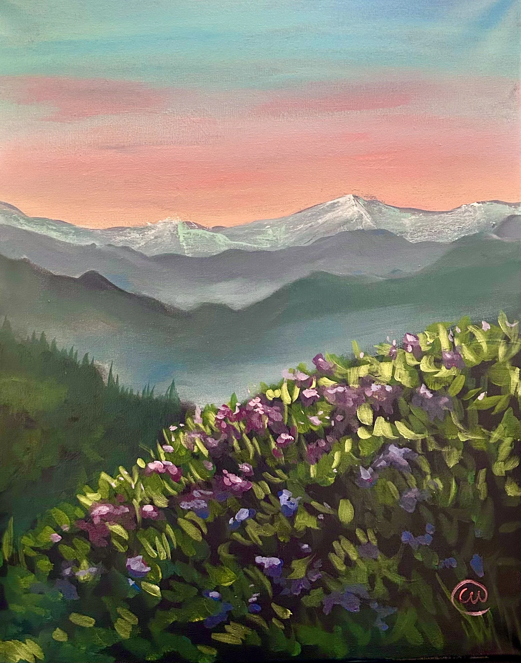 Step-by-Step Acrylic Paint Class - Spring Mountains