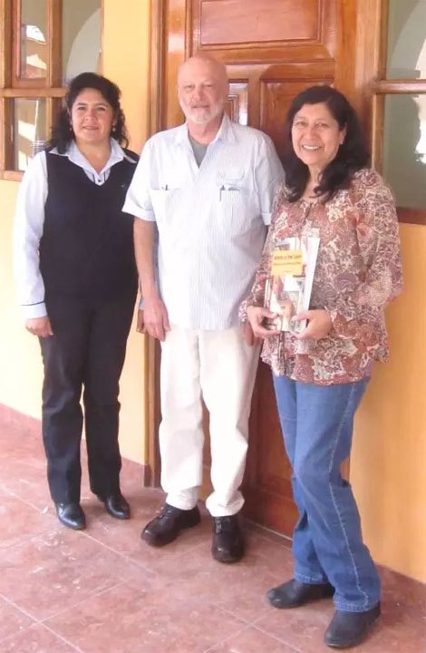  Meeting with FINCA leadership: Ayacucho regional director Janet Pimentel Gutierrez (left) and national director Iris Lanao Flores at FINCA office Sept. 2015 