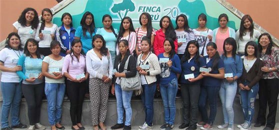  FINCA Scholarship students – 10 are supported by our funding. National director Ines Lanao Flores on right 