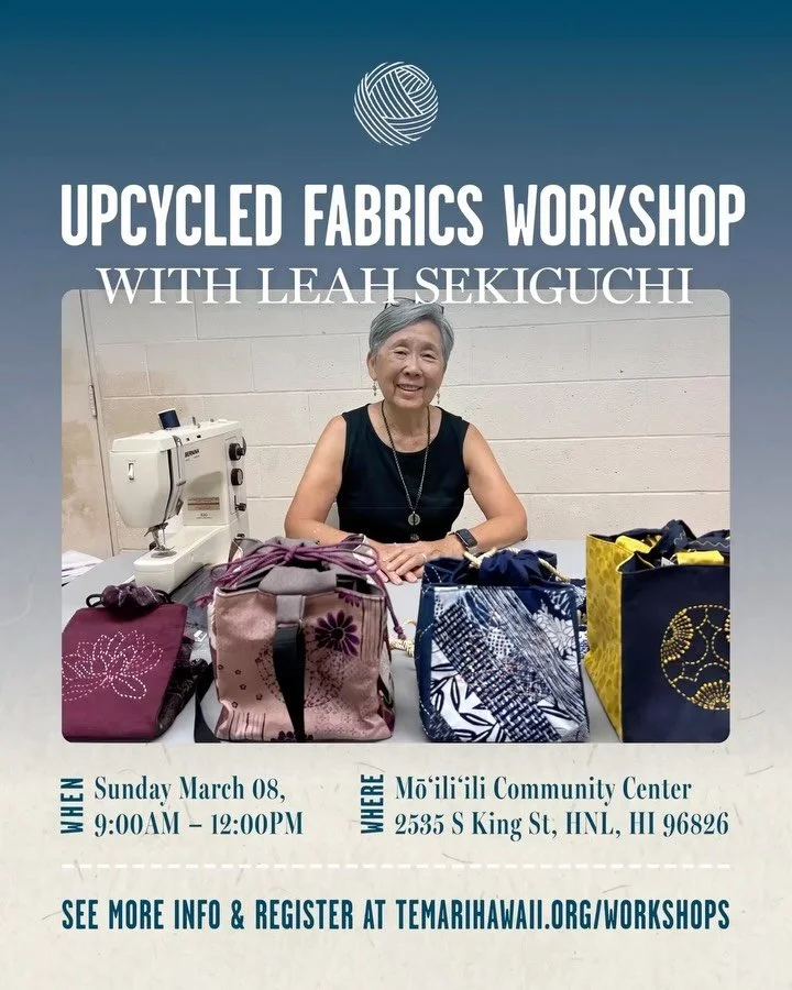 Turn scraps into something beautiful and useful♻️

Join us for a hands-on workshop where we upcycle treasured fabric remnants by the Japanese spirit of mottainai &mdash; the philosophy of respecting resources and avoiding waste.
Using the traditional