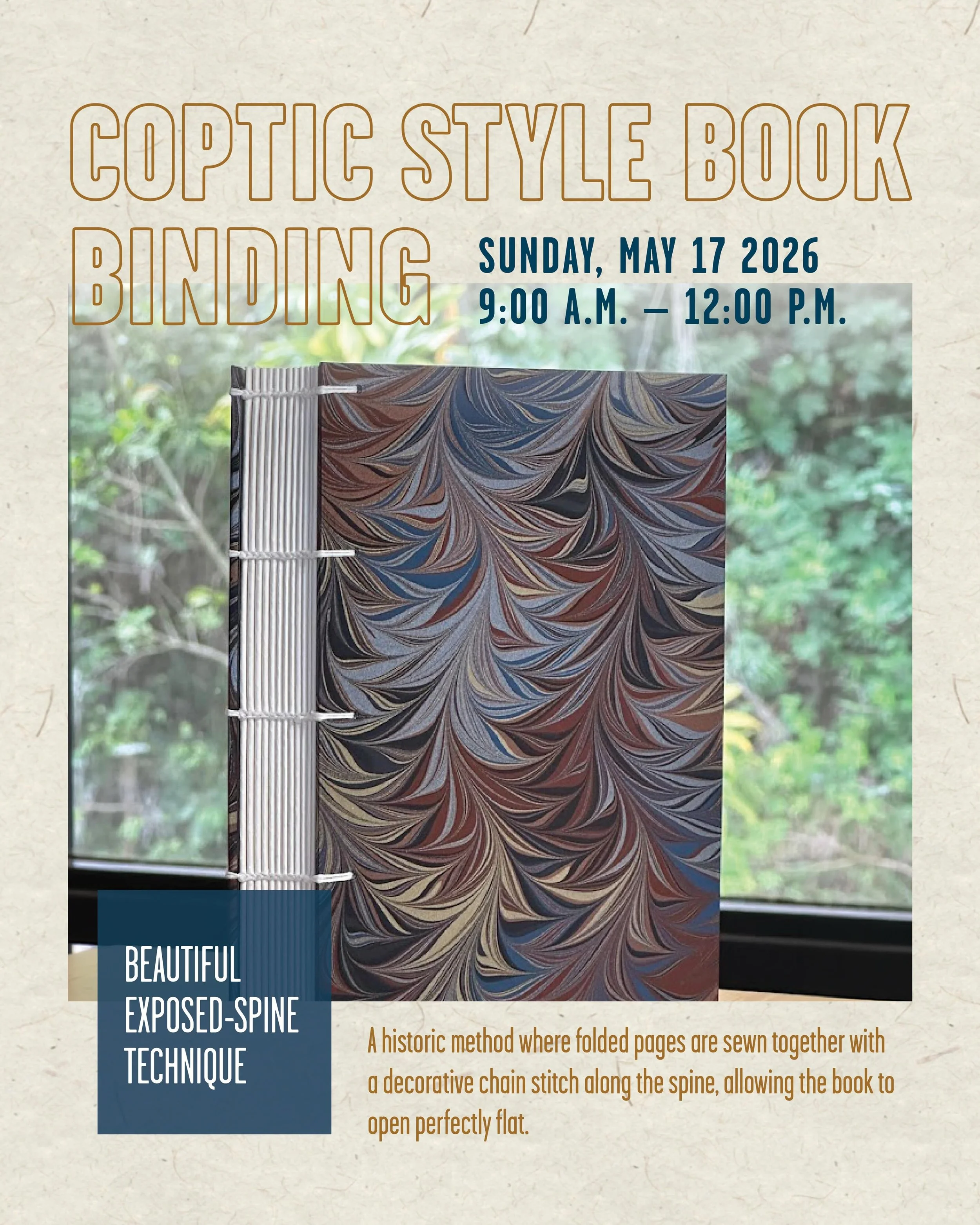 Learn the foundations of hand bookbinding in this upcoming Coptic Style Binding workshop with Kuro&rsquo;s Workshop! Students will create a fully functional hand-bound book while learning exposed-spine sewing techniques that serve as a gateway into m