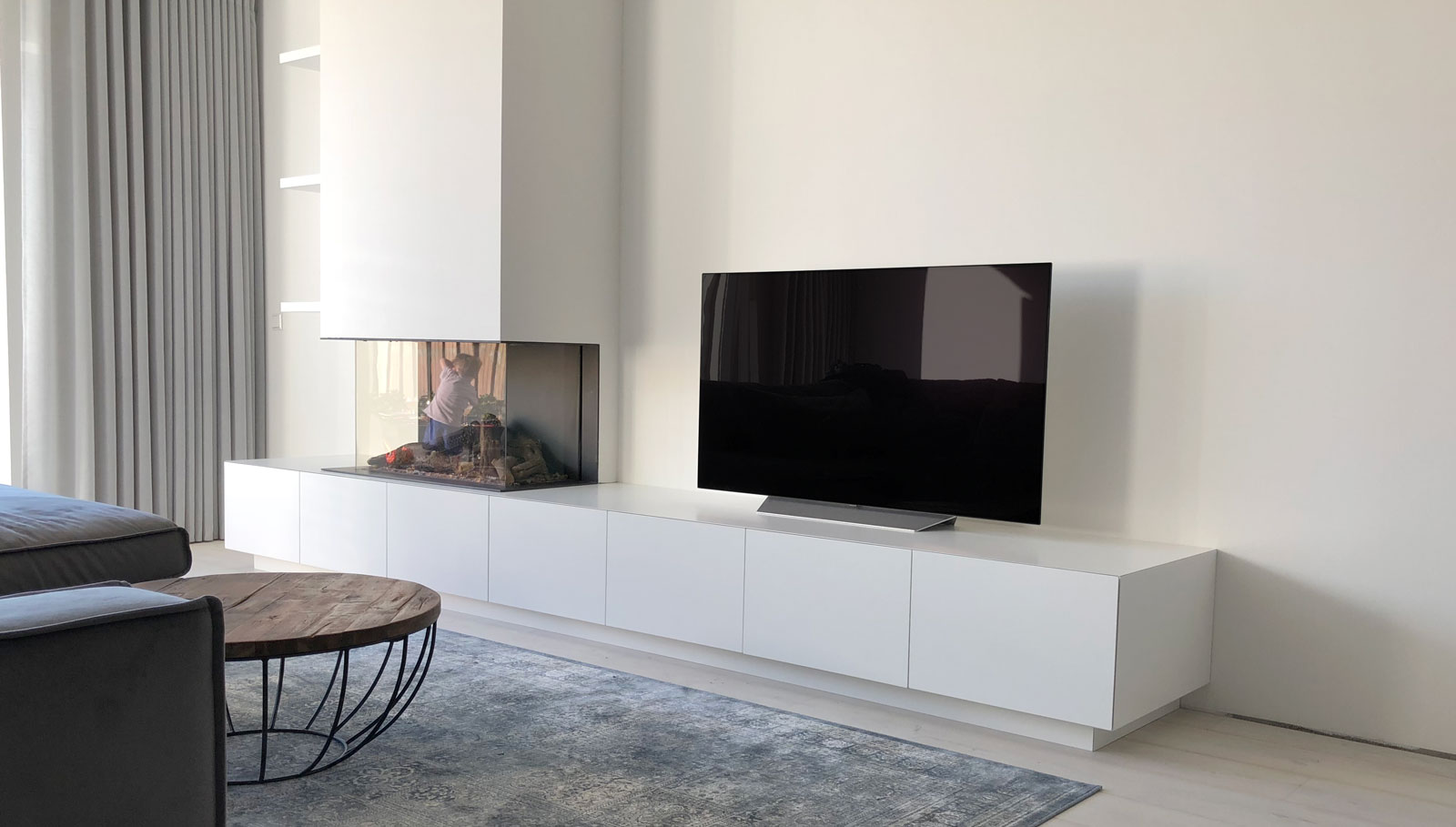 TV meubel minimalistisch met gashaard Design Meubel Op Maat