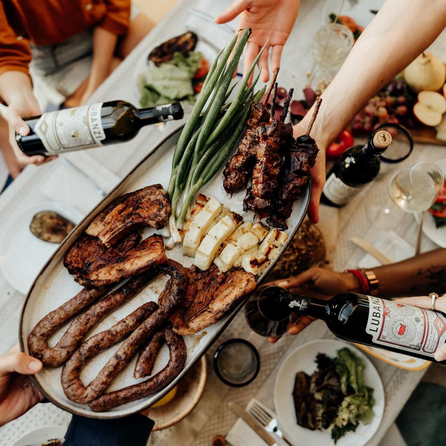 Braai (BBQ) season ain&rsquo;t over just yet in the Southern Hemisphere!  Bottles on deck to compliment the vleis (meat) will always be Chenin &amp; Red blend 🥇