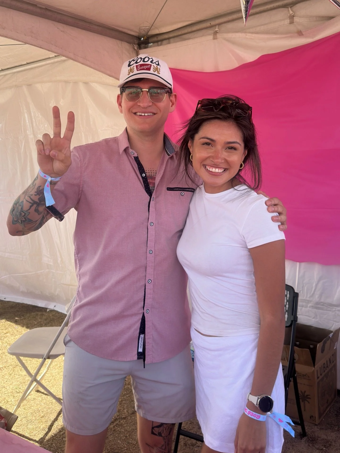 The Lubanzi Wines stand was popping off (pun intended 🍾) at the @therosedisco this past weekend in all the way over in Tempe, Arizona! Lubanzi Ros&eacute; Bubbles &amp; Lubanzi Dog Temp Tattoos - what more could you want?! 🍾🩷🤍