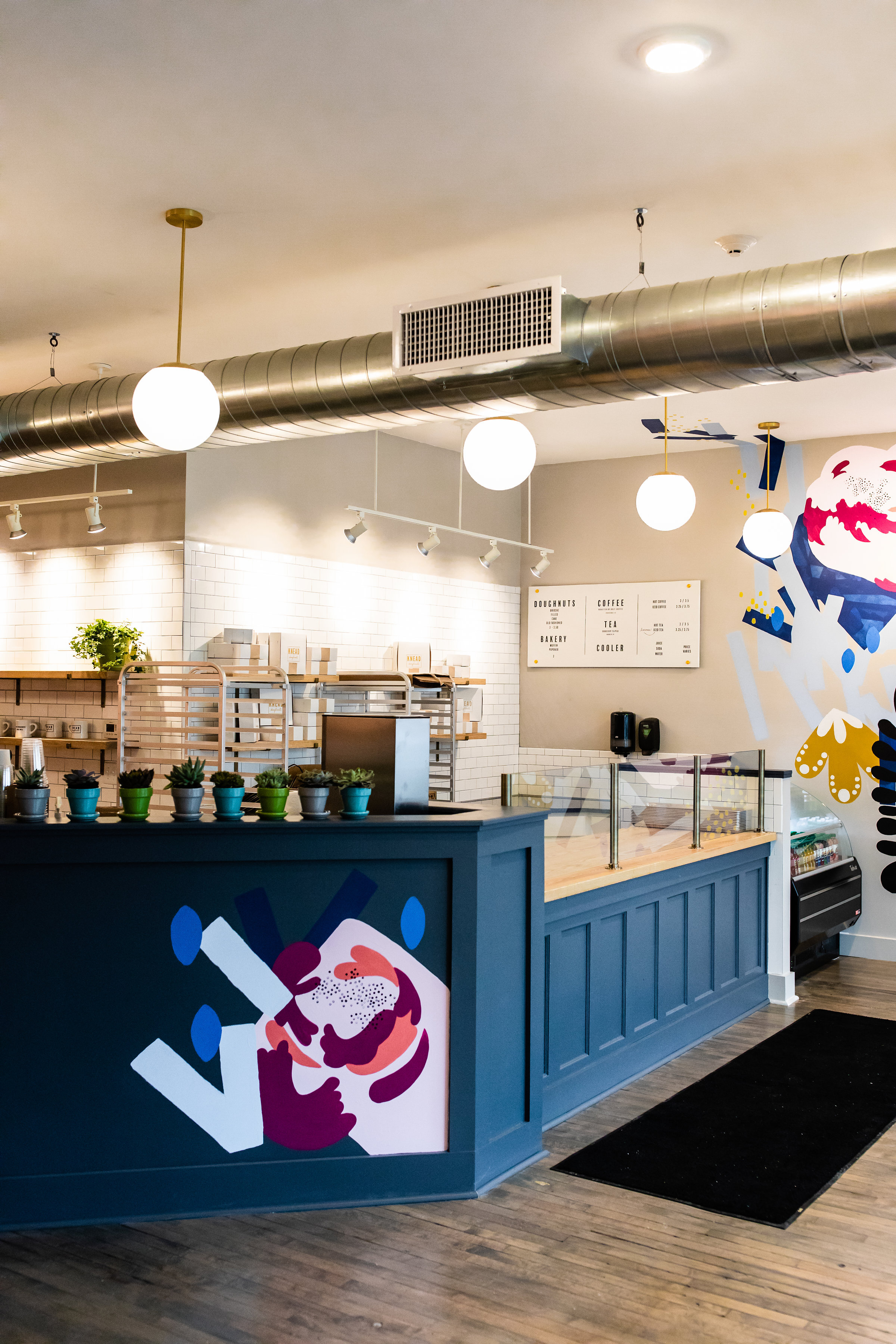  Commissioned mural for Knead Doughnuts at 135 Elmgrove Ave. in Providence, Rhode Island. This piece was designed and painted by hand in April 2018. 