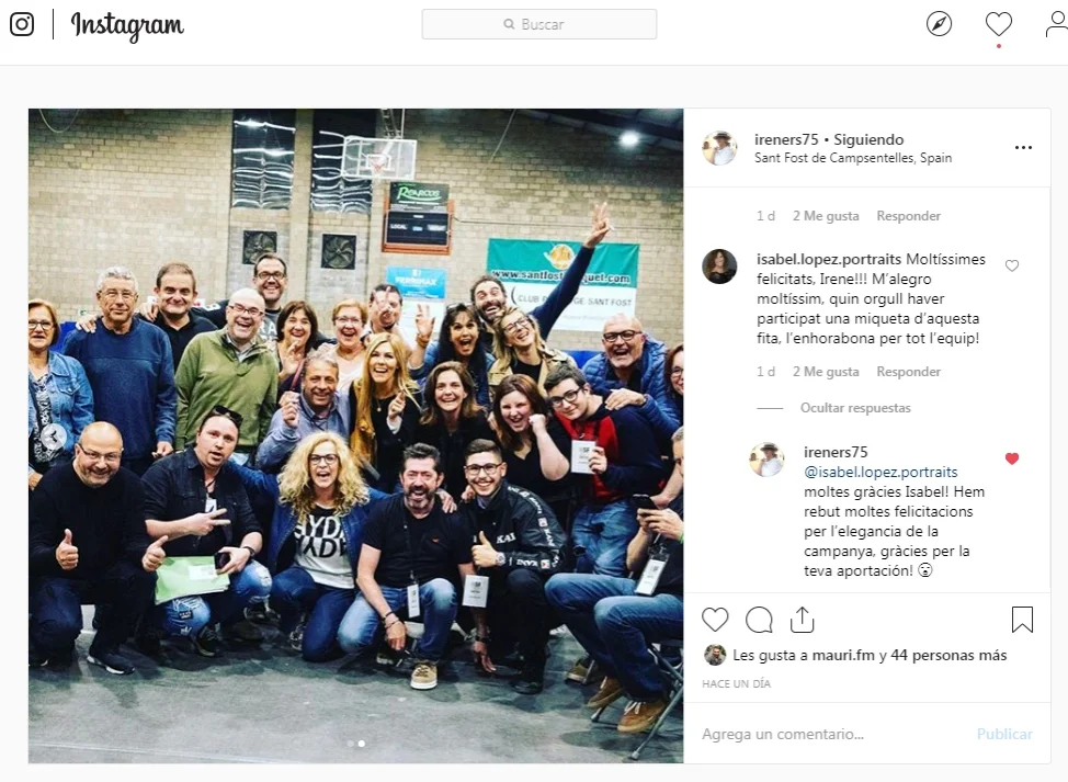 ¡La celebración de la victoria! Y mi satisfacción de saber que mi trabajo recibira felicitaciones por su elegancia, según me comentó Irene en Instagram.