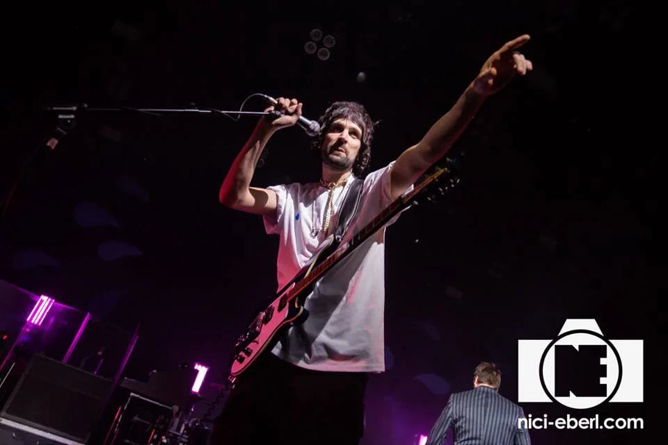 SERGE PIZZORNO OF 'KASABIAN' PERFORMING AT LONDON'S O2 FORUM KENTISH TOWN PICTURE BY: NICI EBERL PHOTOGRAPHY (O2 FORUM HOUSE PHOTOGRAPHER)