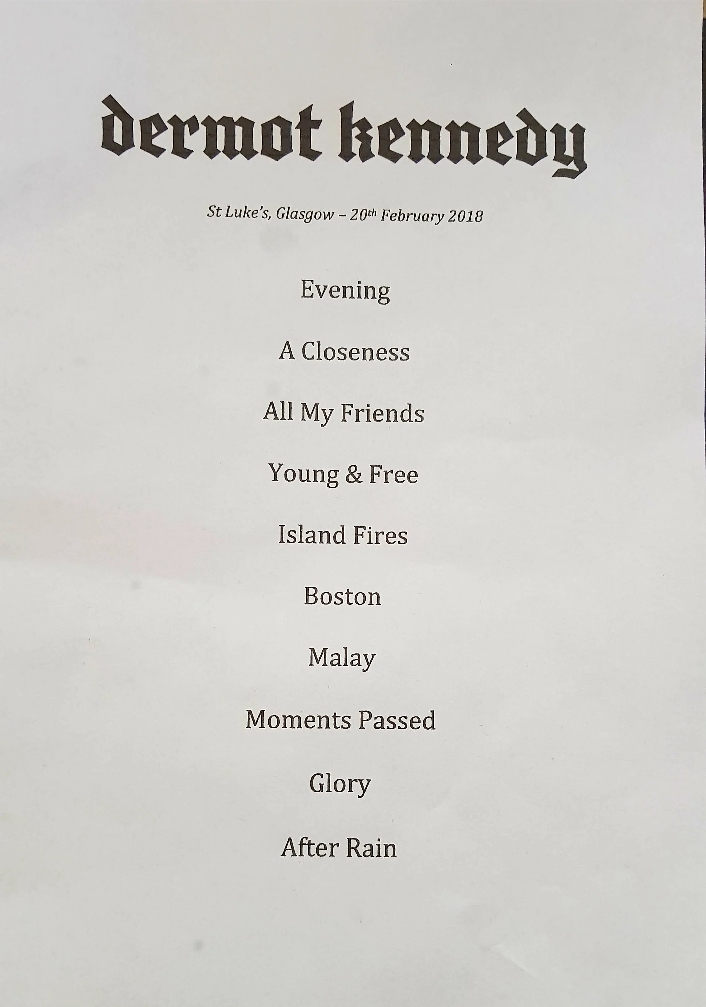 Dermot Kennedy St Luke S Glasgow Mo Modern Magazine