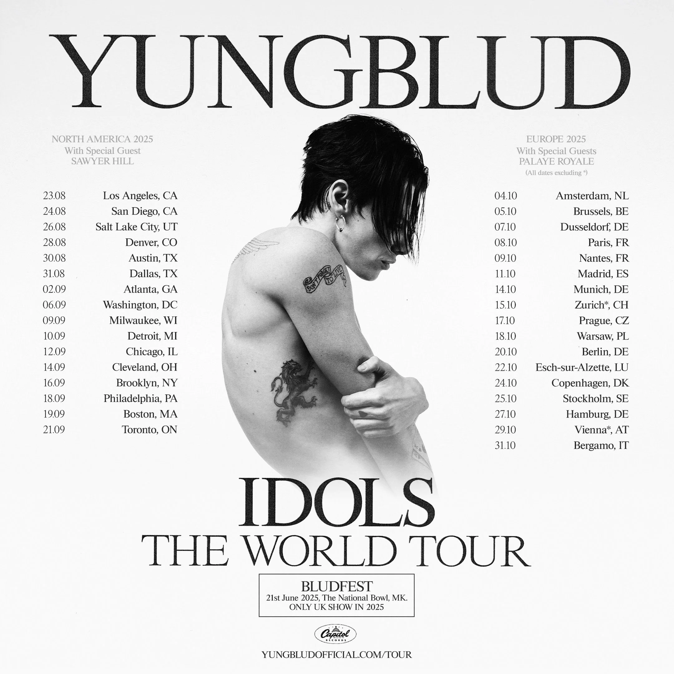 YUNGBLUD ANNOUNCES WORLD TOUR