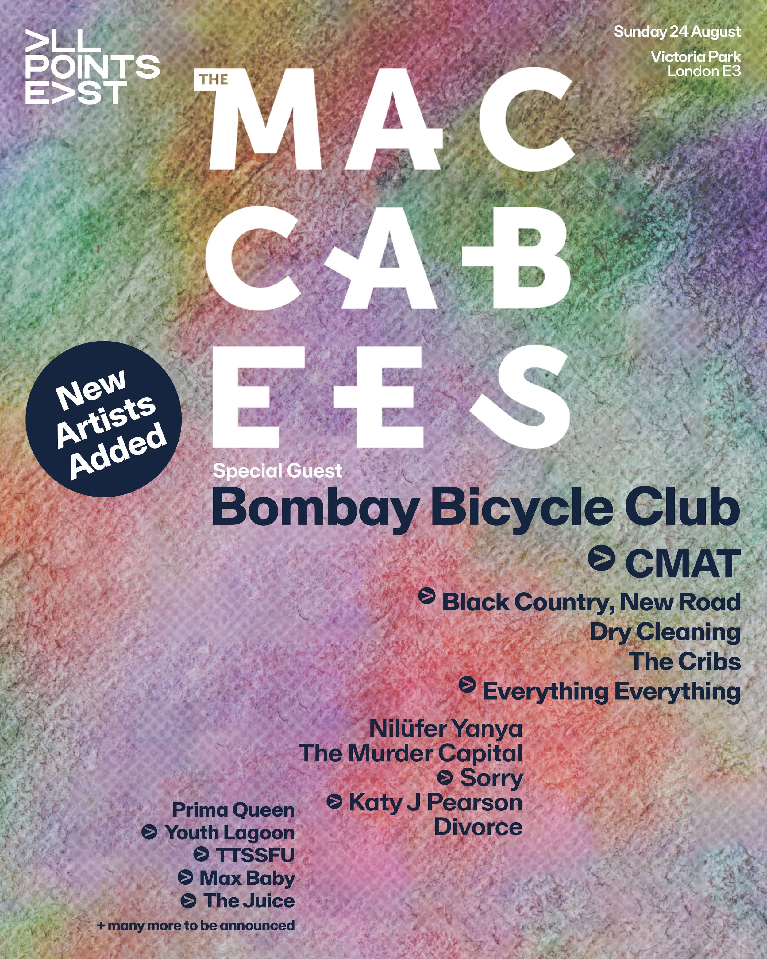 The Maccabees at All Points East - Special guests announced: CMAT, Black Country, New Road, Everything Everything, Sorry &amp; More