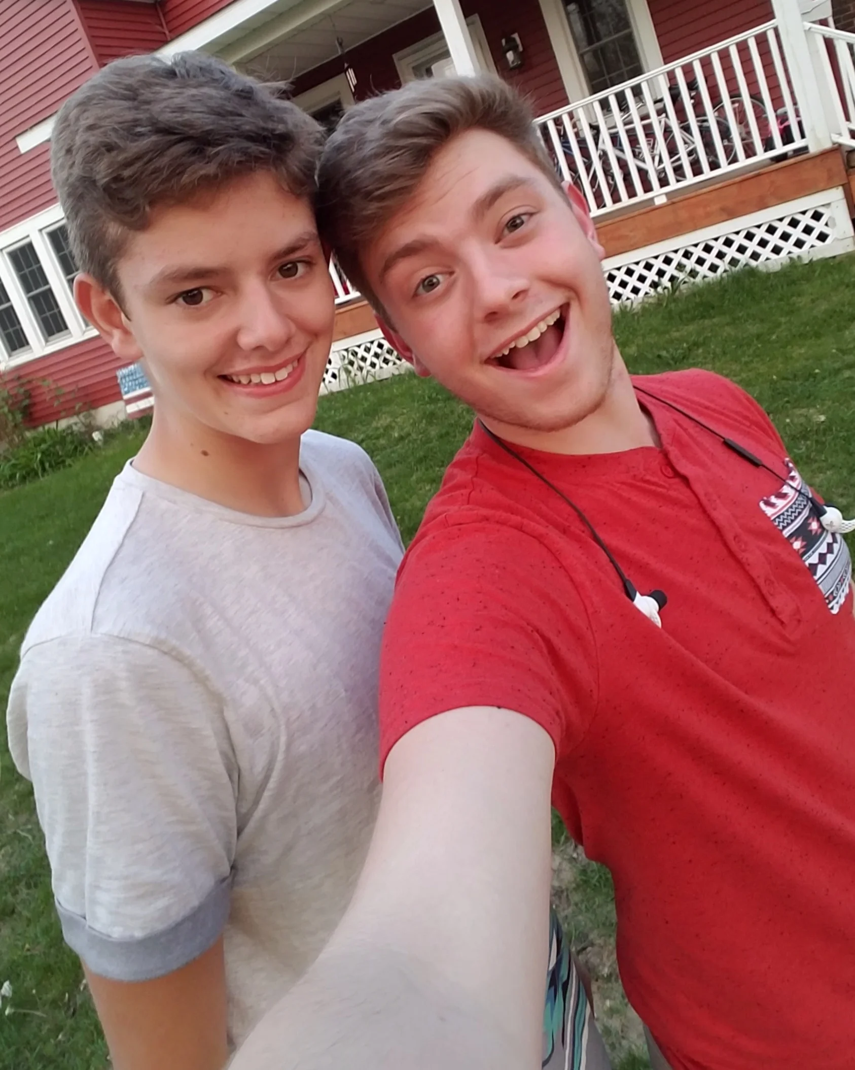 Noah and I wearing fresh Rue 21 Mens shirts when I got home from work.-2016
