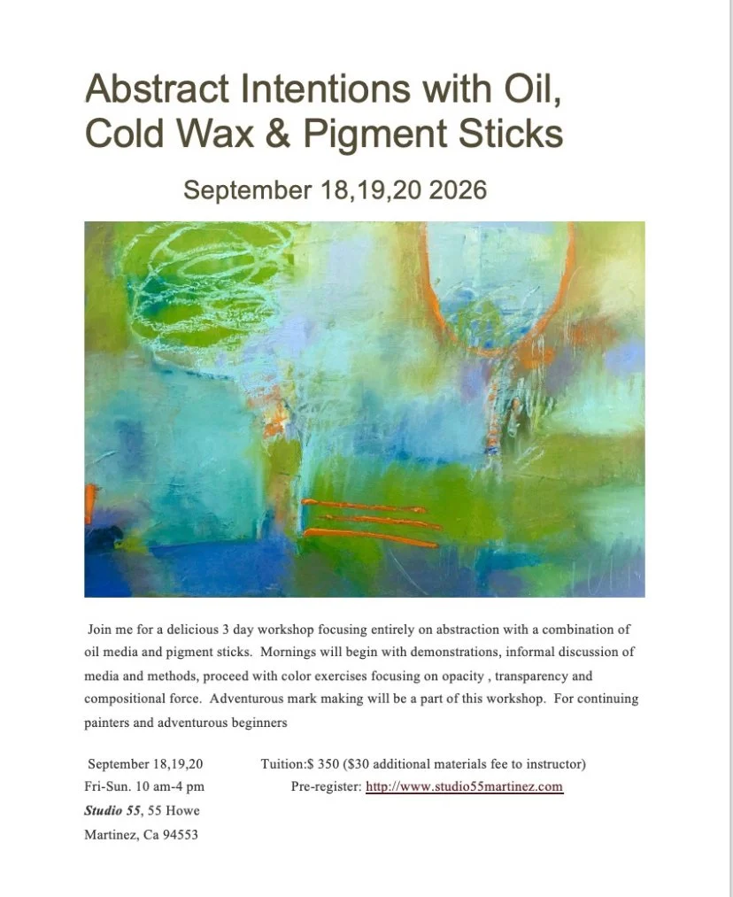 Abstract Intentions with Oil, Cold Wax and Pigment Sticks with Mira White