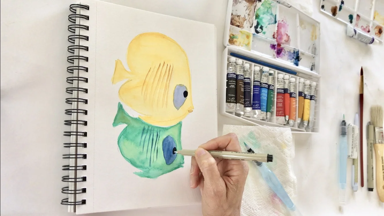 OCEAN THEMED EDITION- Learn Seaside Watercolor Painting, Amanda Tye Art, Ocean Eats