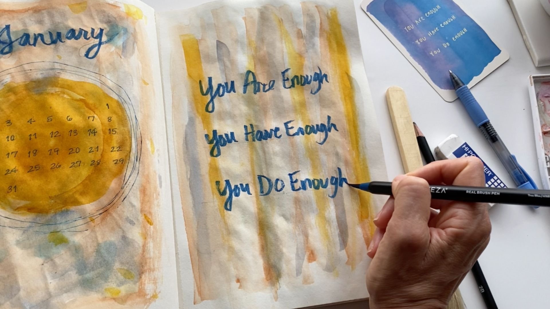 Creating an Abstract Watercolor Planner and Journal