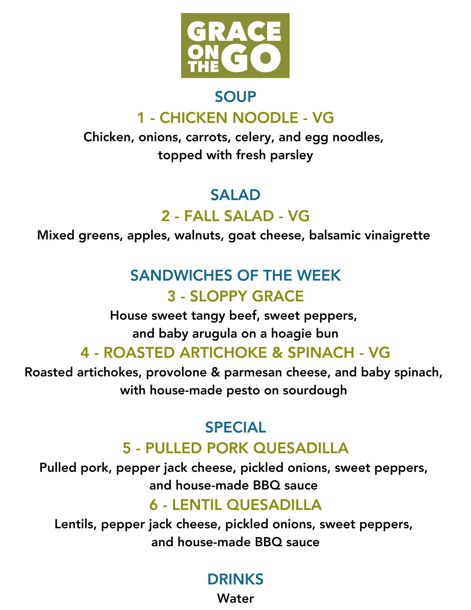 Menu + Location for 10/30/25 — Grace Café, Inc.