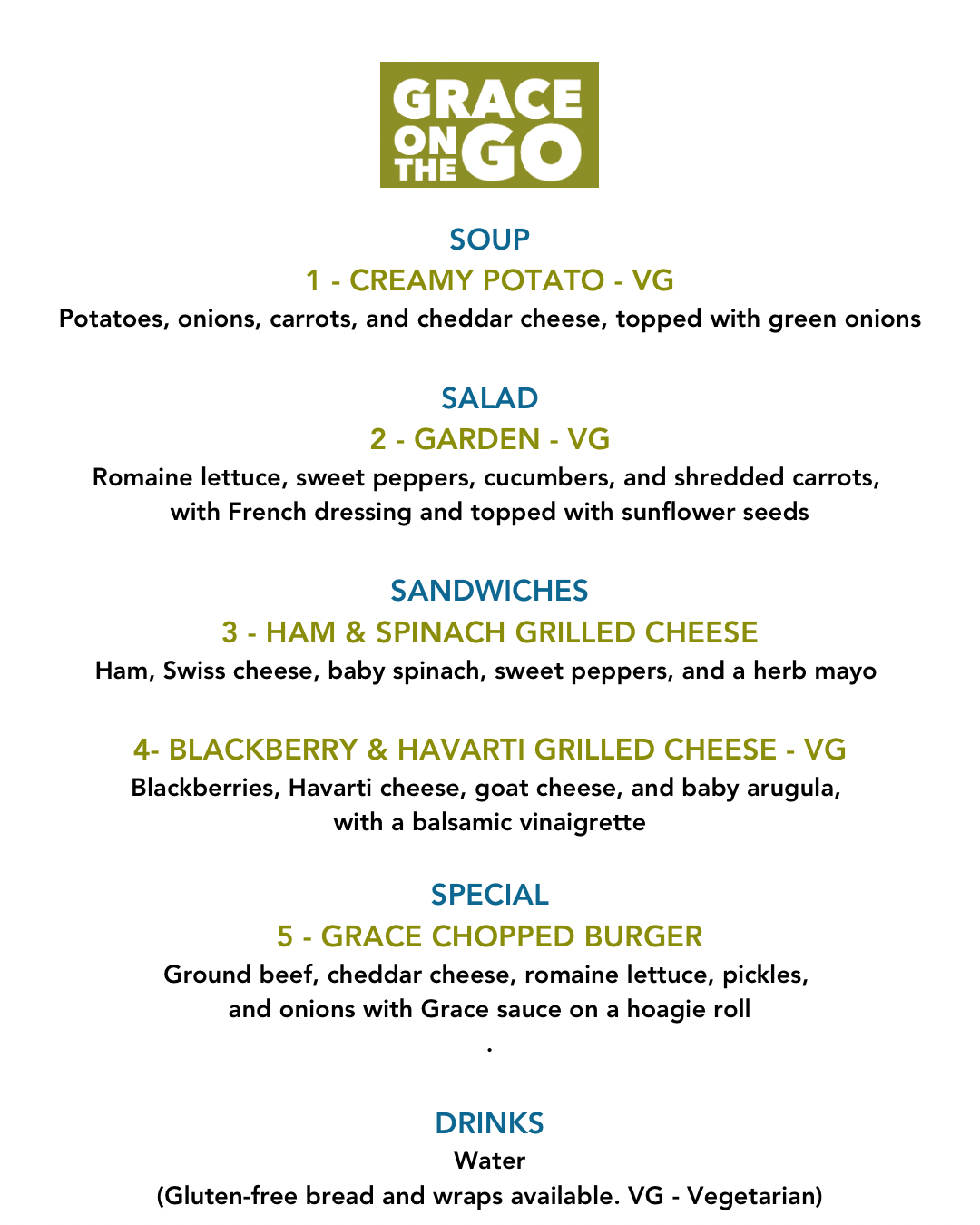 Menu + Location for 4/16/26 — Grace Café, Inc.