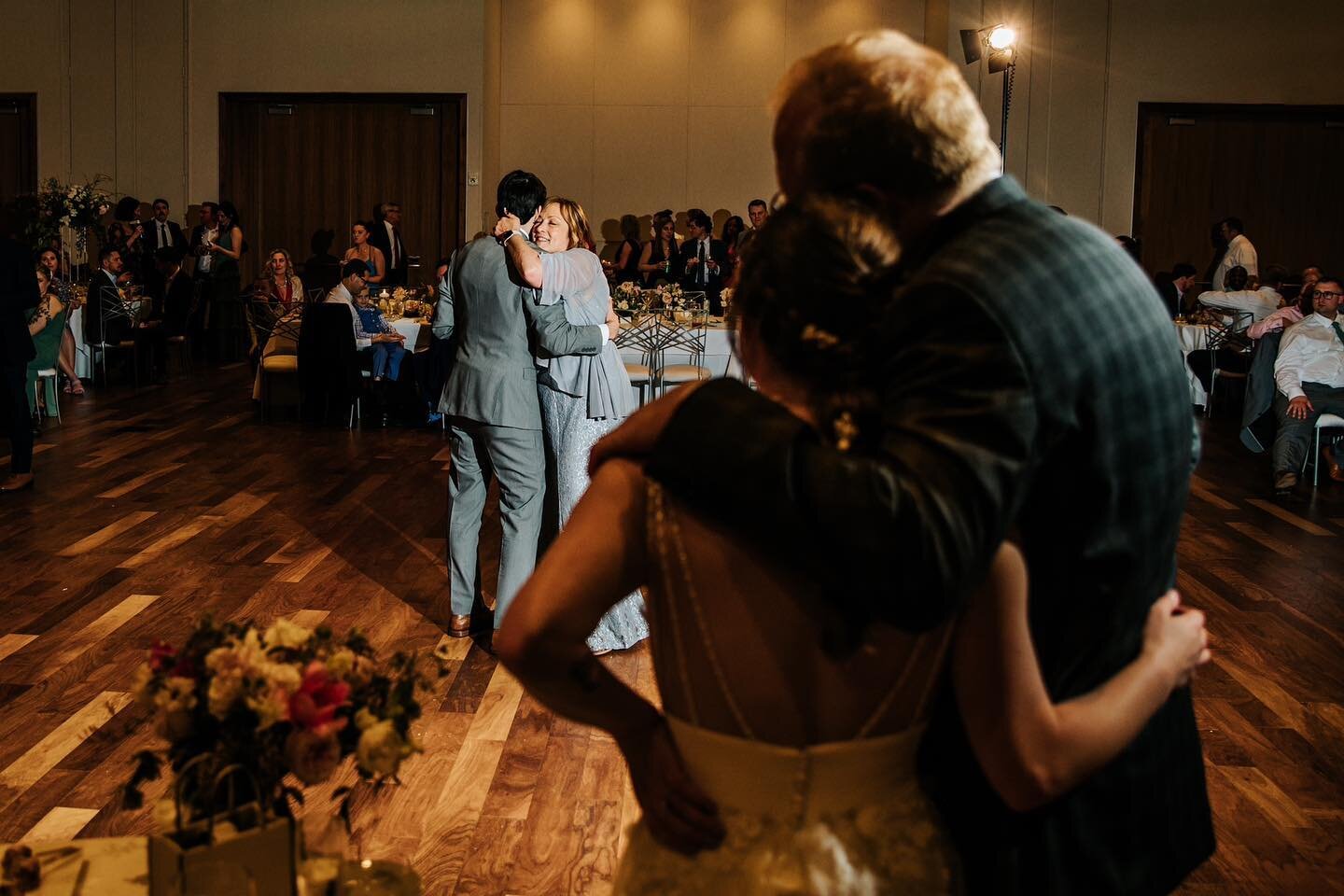 Really just love this one a whole lot from last weekend&rsquo;s wedding! Alli &amp; her dad watching Layne and his momma during the first dances ❤️ ✨