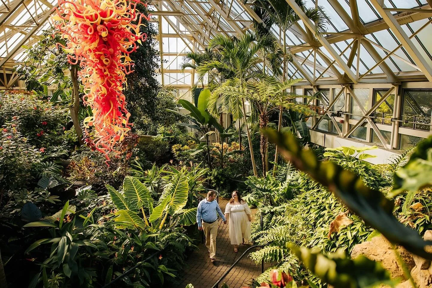 When you have the Franklin Park Conservatory pretty much all to yourselves for your engagement session! Magic!! ✨