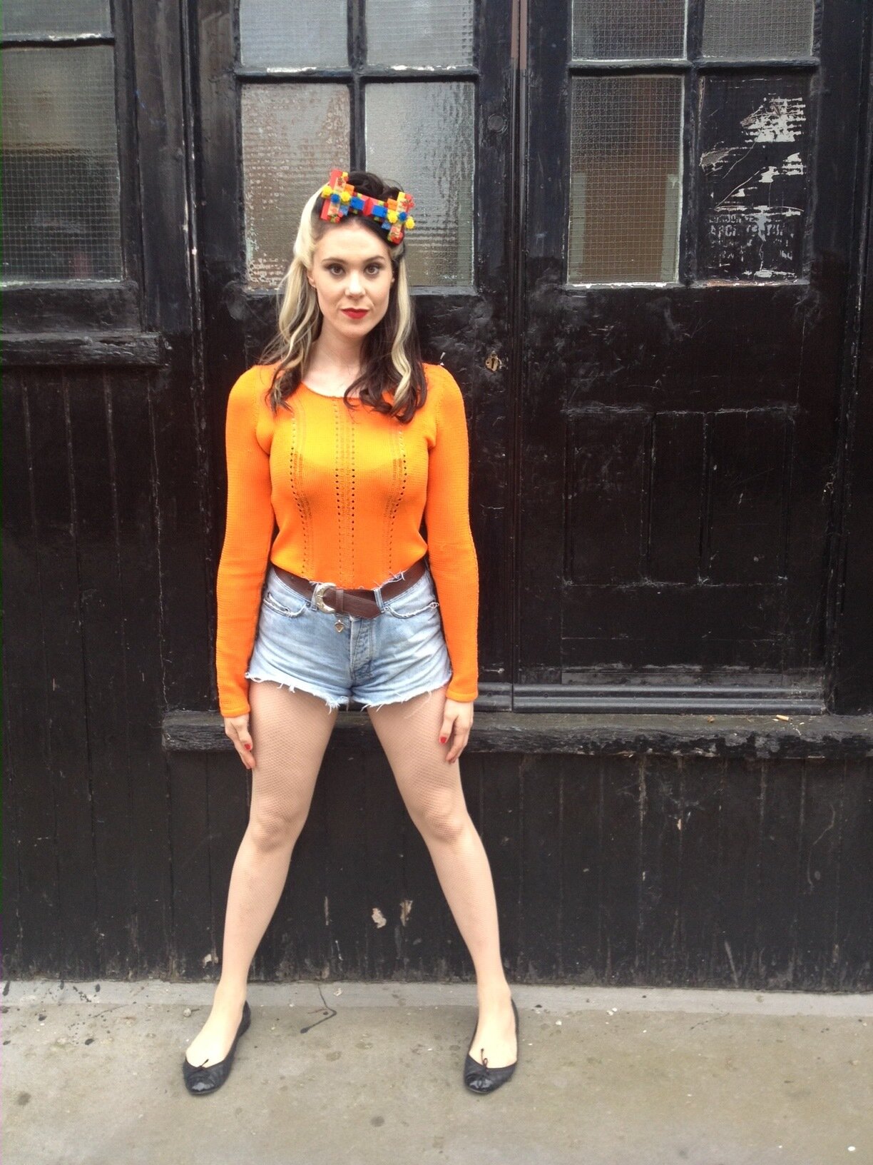 Custom LEGO hair bow for activist, singer, songwriter, actress, Brit Award winner &amp; Netflix GLOW star  Kate Nash. Worn on the streets of London and in photoshoots.