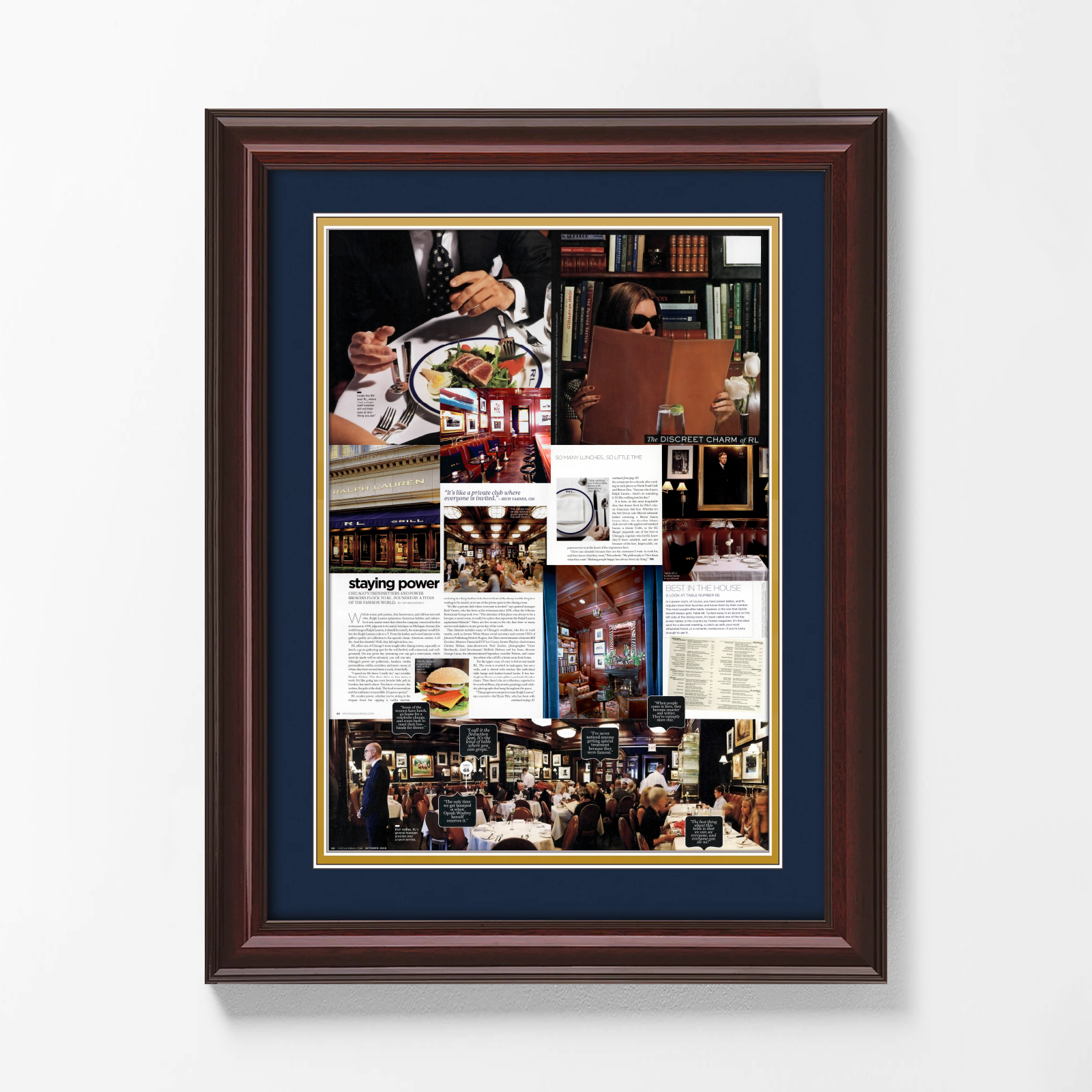 brand encapsulation: RL Restaurant, Chicago. designed for Ralph Lauren Library