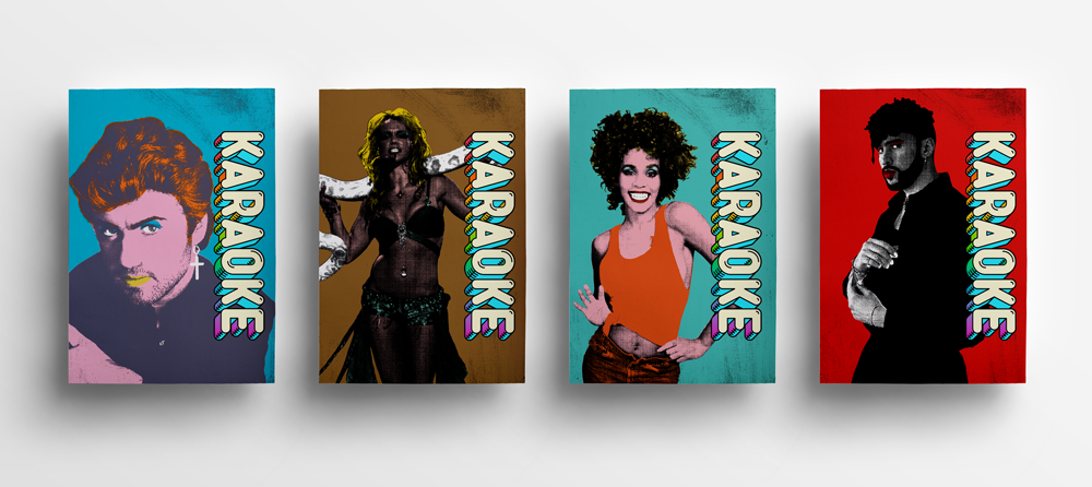 warhol-inpired graphic identity for karaoke programming