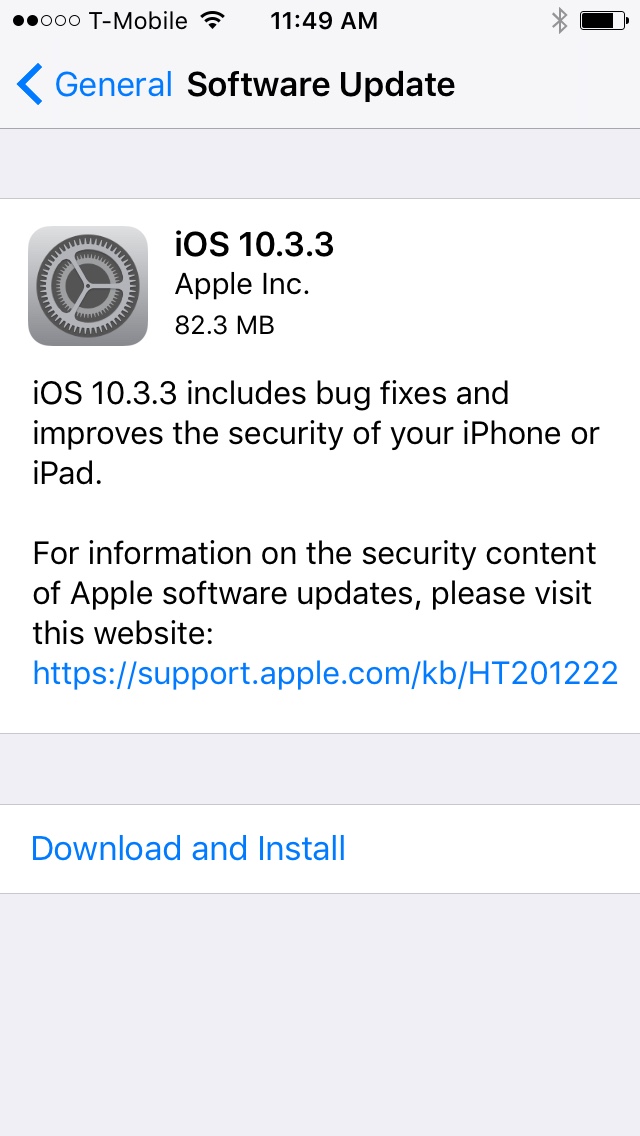 iOS 10 Update