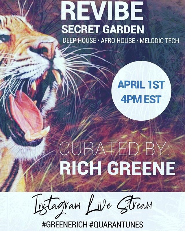 Last set of the week!!!! REVIBE with me. 💰💸Venmo @RICHGREENE .
.
.
#greenerich #quarantunes #dj #producer #danceparty #undergroundmusic #nyc #partypeople #electronicmusic #deephouse #afrohouse #melodictech #loveislove #cometogether #secretgarden