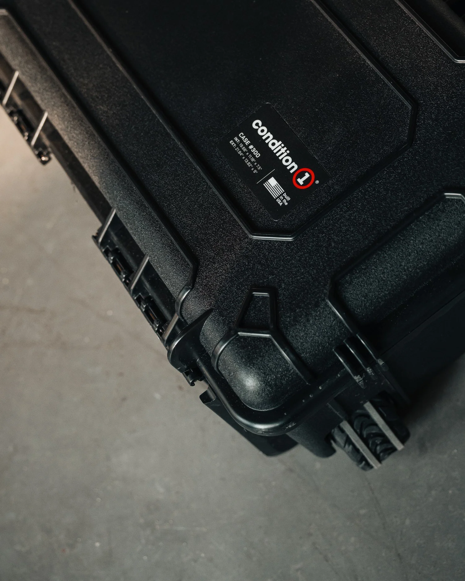 Molded shell and edge geometry on a Condition 1 Case 300, black texture kept readable. Ian Jones, ISJDESIGNS.