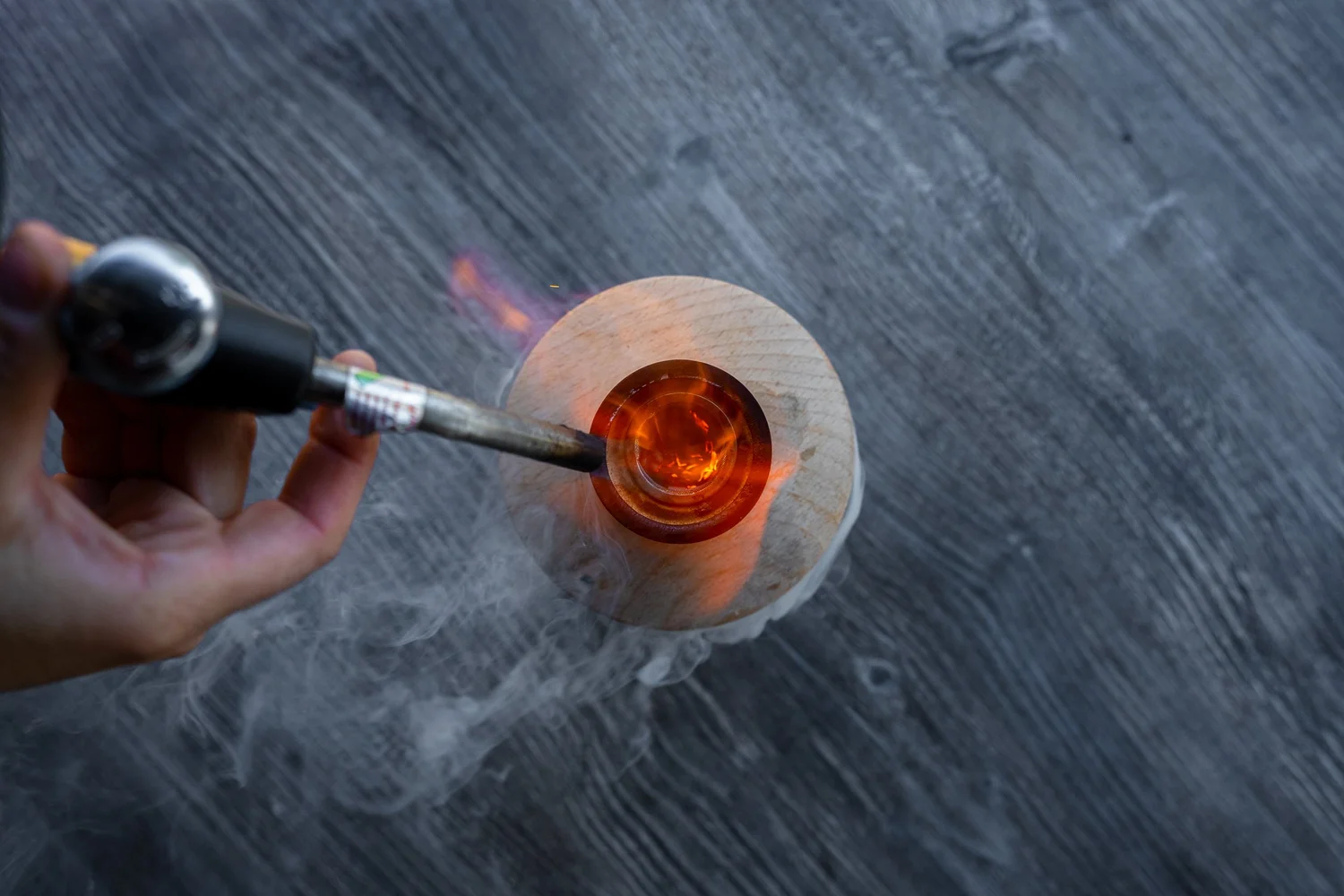 Smoked craft cocktail with garnish, bar and beverage photography for Google listings by Ian Jones, ISJDESIGNS.