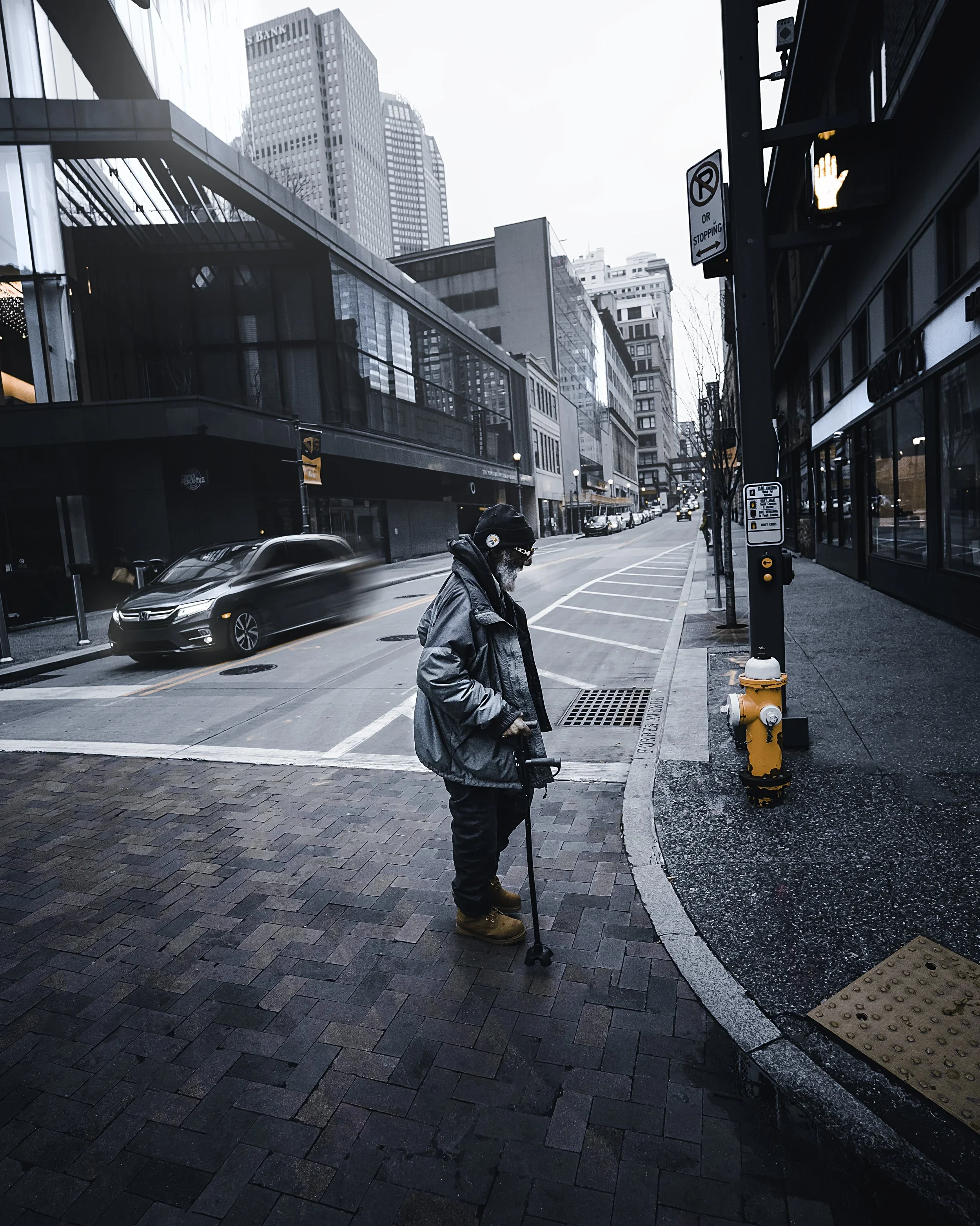 Cold Tones preset on a narrow alley shot with cold film-inspired color