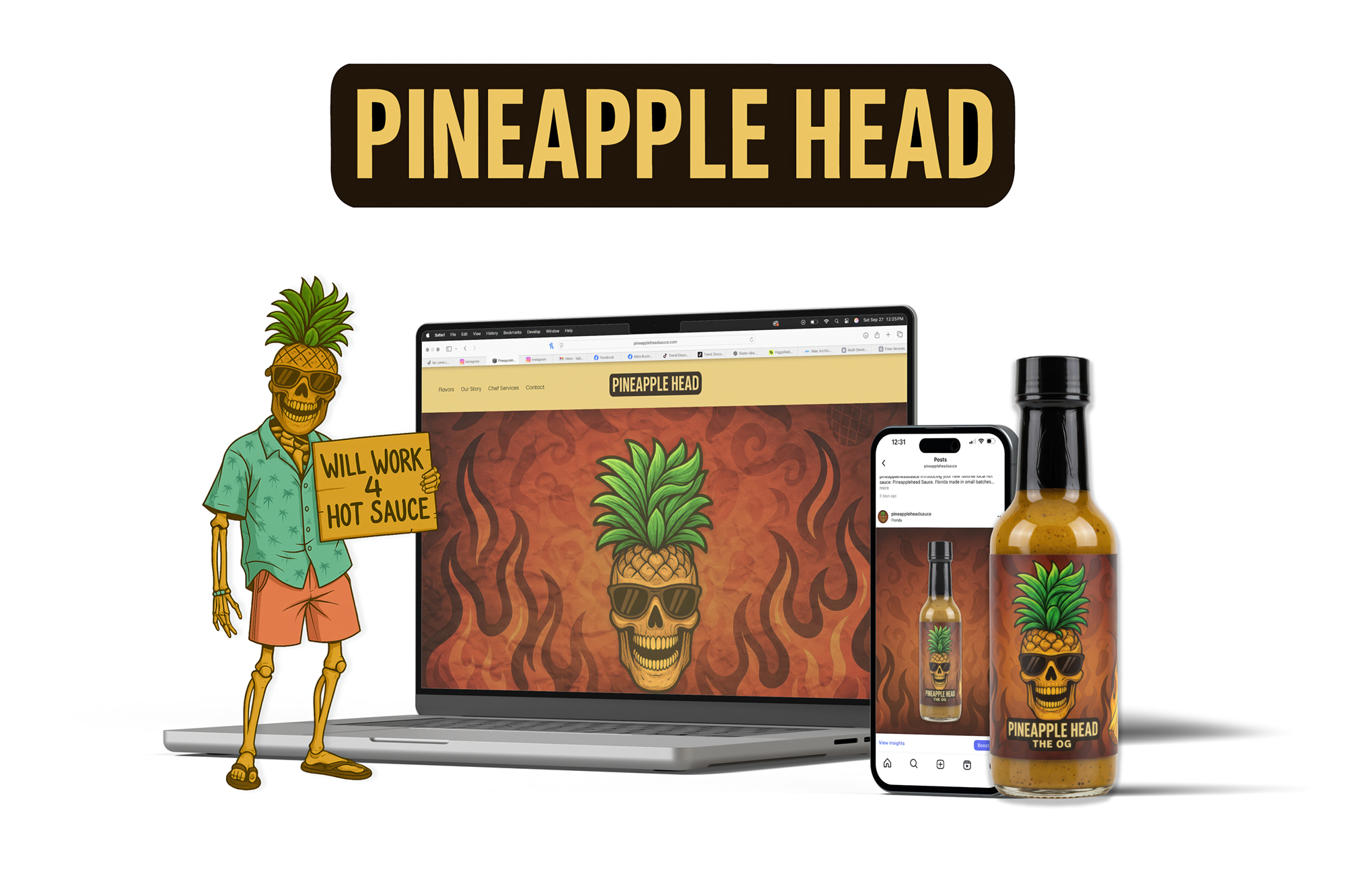 Pineapple Head Sauce brand identity by Ian Jones of ISJDESIGNS, a Pittsburgh brand consulting case study.