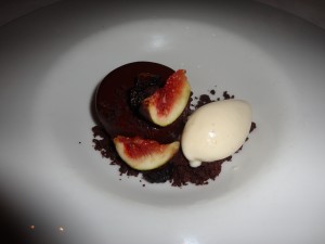 Chocolate Mousse and Figs with ice cream