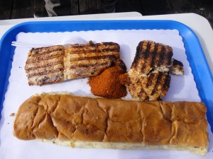 Shark meat and butter bread