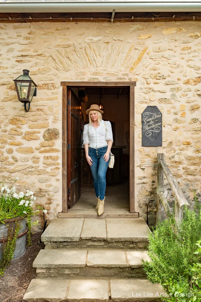 Nicole shops by Prost, a tiny wine bar in a stone cottage. Photo by Ashlee Nobel, Lee Lee Arts + Design