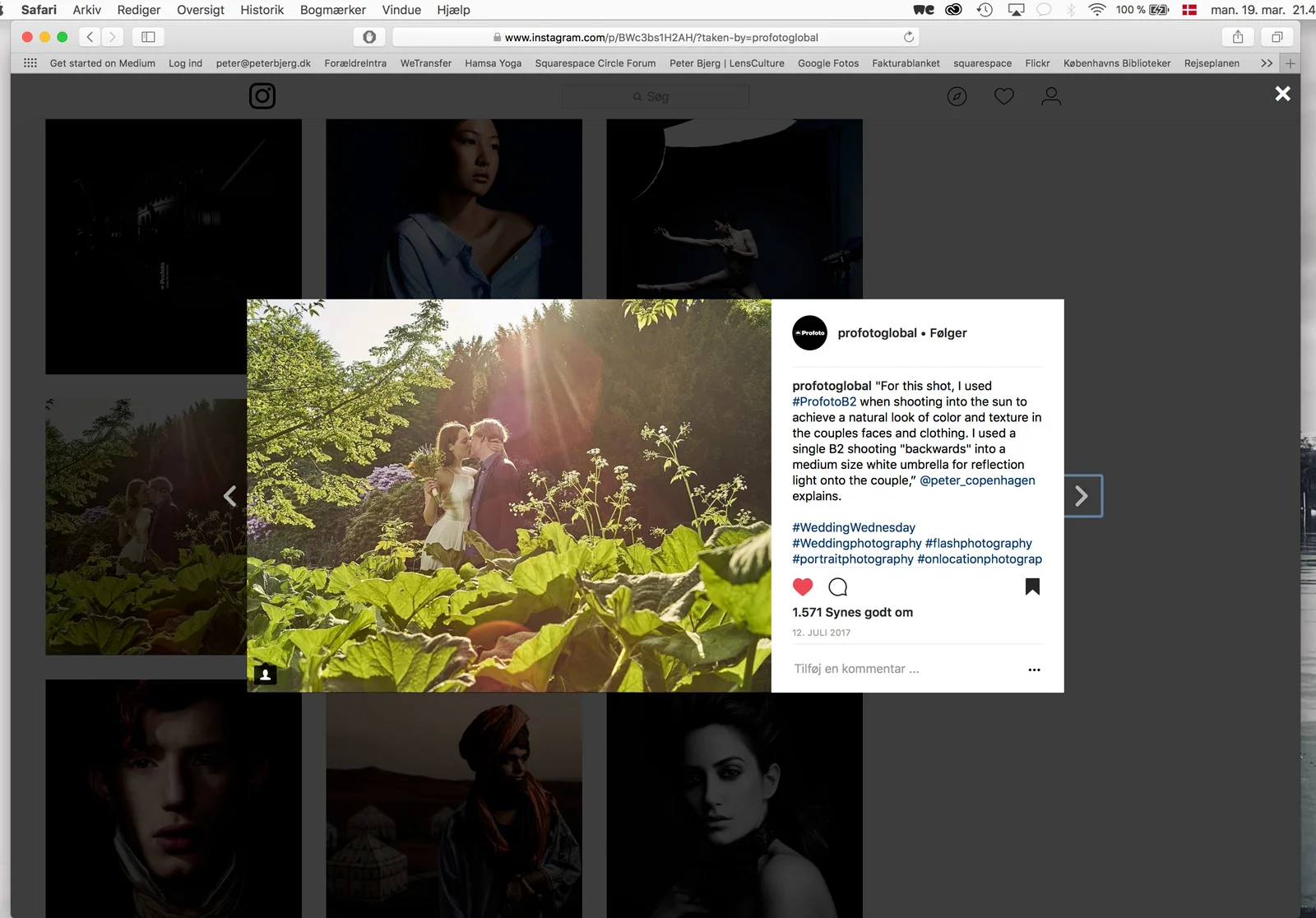 Mit bryllupsbillede look-a-like med min ven Ditte Marie, reposted af Profoto Global.