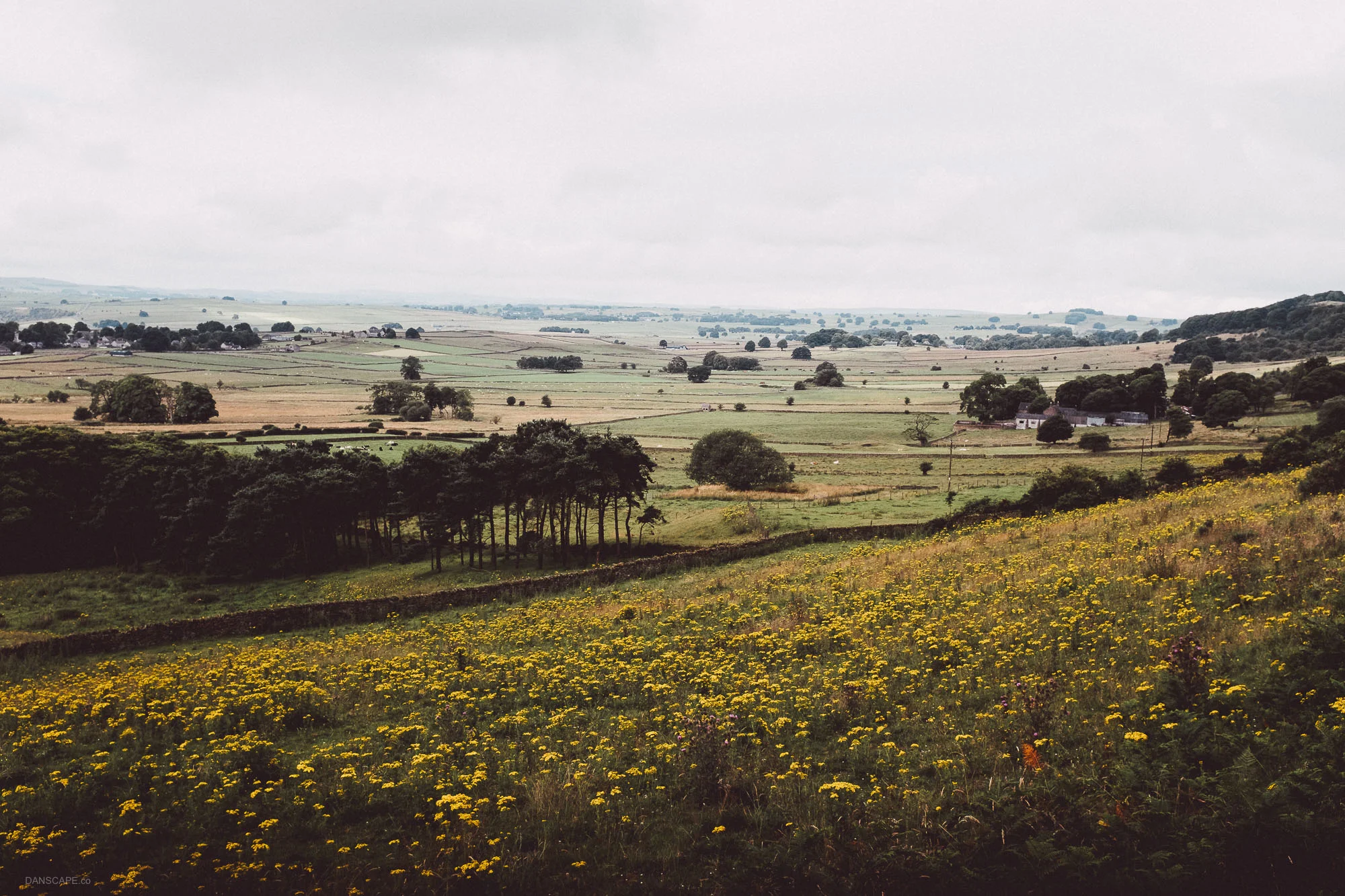 Looking back over the beautiful farmland of the white peak.