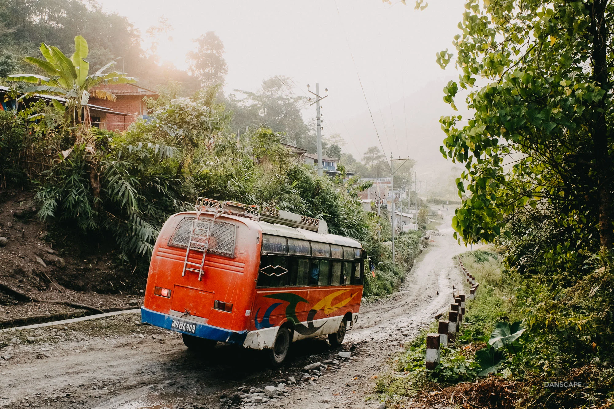 Bus Leaving Town