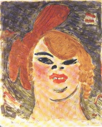  Georg Tappert   DANCING GIRL (LIESCHEN)  Monotypie. 1912. Signiert, datiert, betitelt und bezeichnet. Auf Japan. 400 x 330 mm 