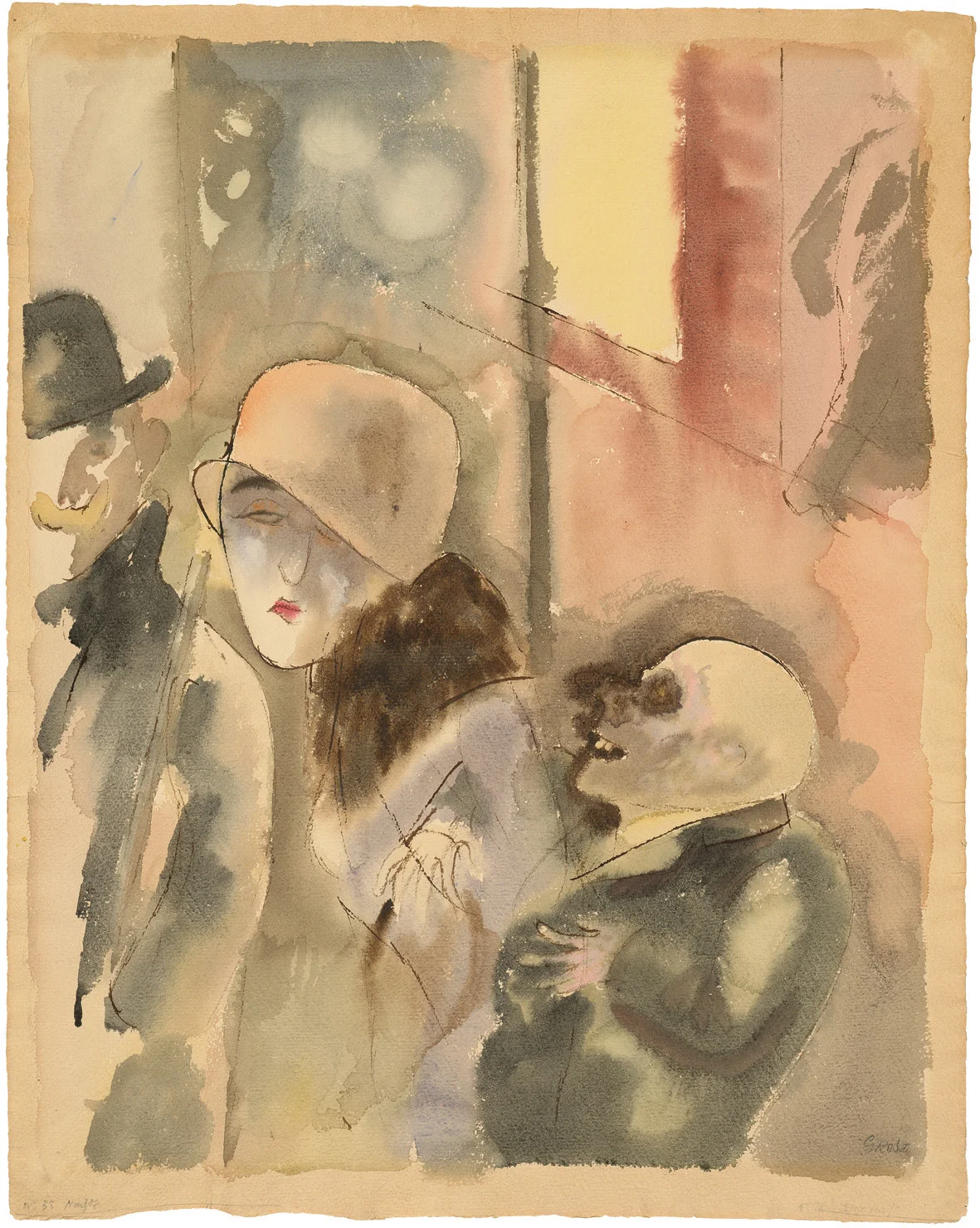 George Grosz NACHTS Watercolor, 1916. George Grosz: © Estate of George Grosz, Princeton, N.J. / VG Bild-Kunst, Bonn 2019.