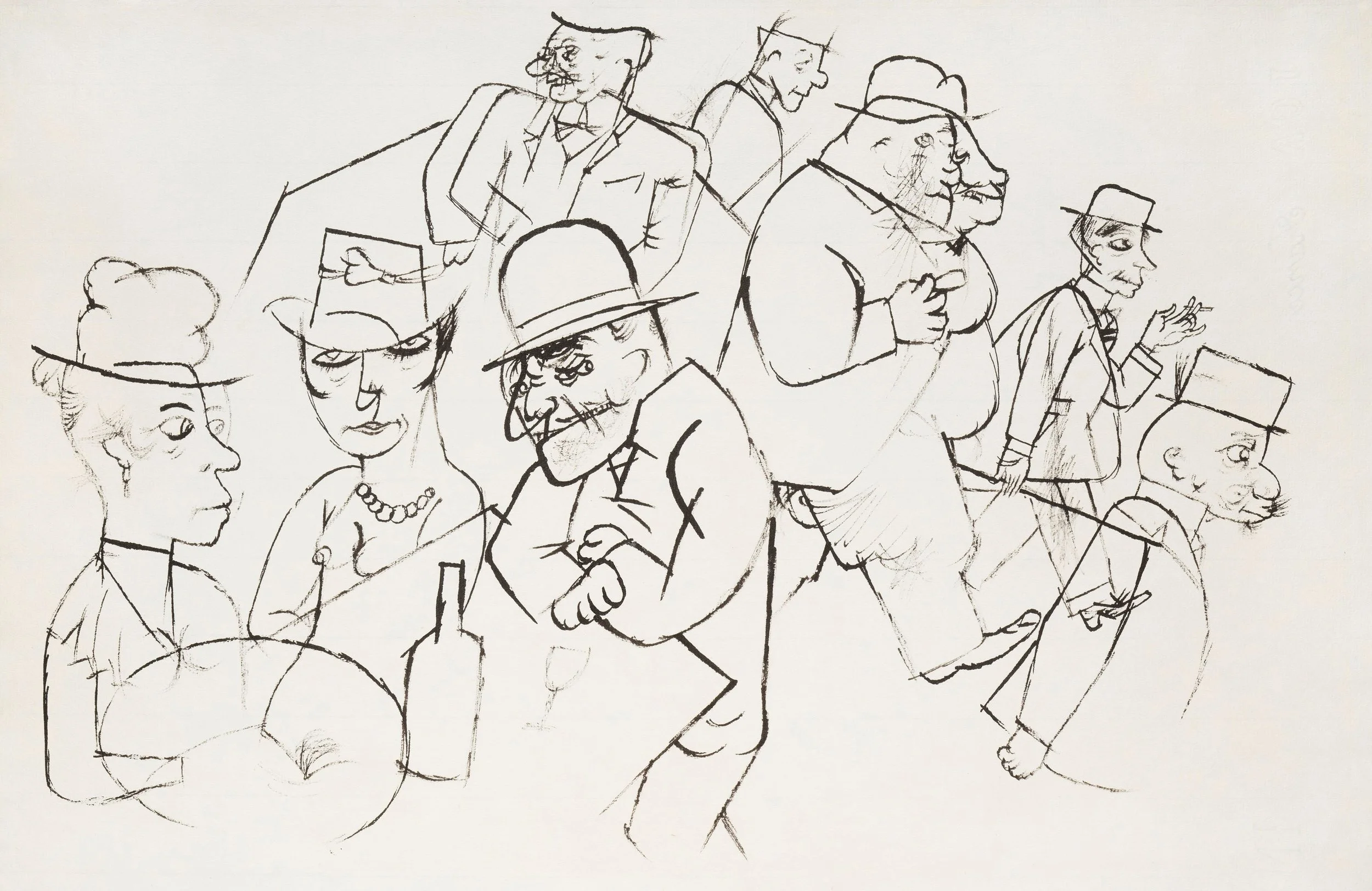   George Grosz  SCHÖNHEITSABEND IN DER MOTZSTRASSE Federzeichnung. 1918. 